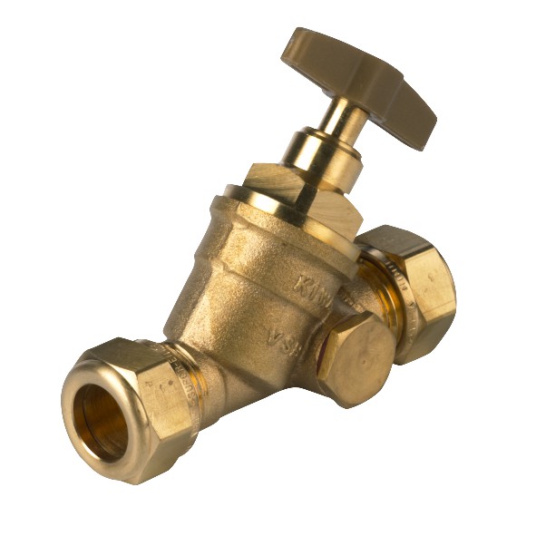 Stopkraan met kruk 12mm knel met aftapgelegenheid 0498234