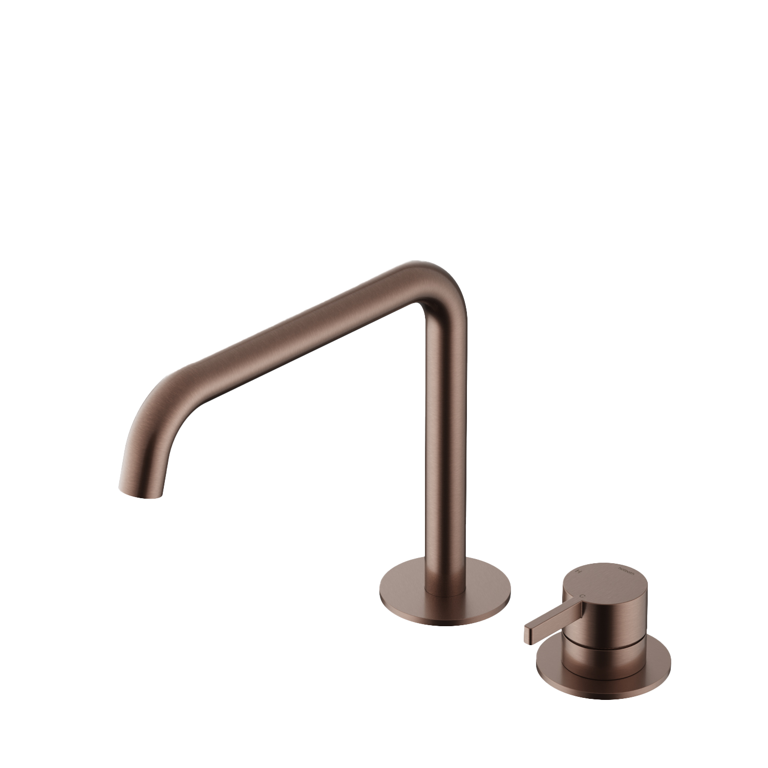 Hotbath Ace wastafelmengkraan 2-gats m. drabare uitloop zonder waste AC023BCP Geborsteld Koper PVD