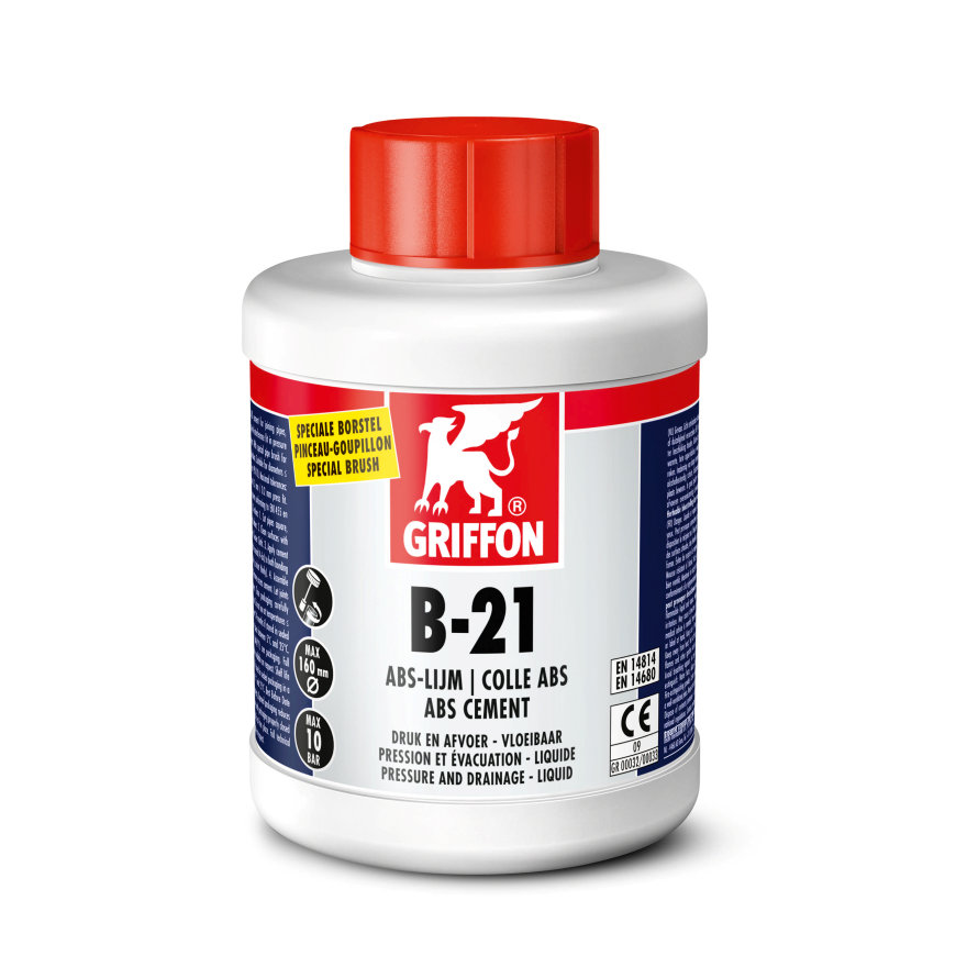 Griffon b-21 abs lijm pot 500ml 6307710 Verwerkb. tot 0 gr. Celcius