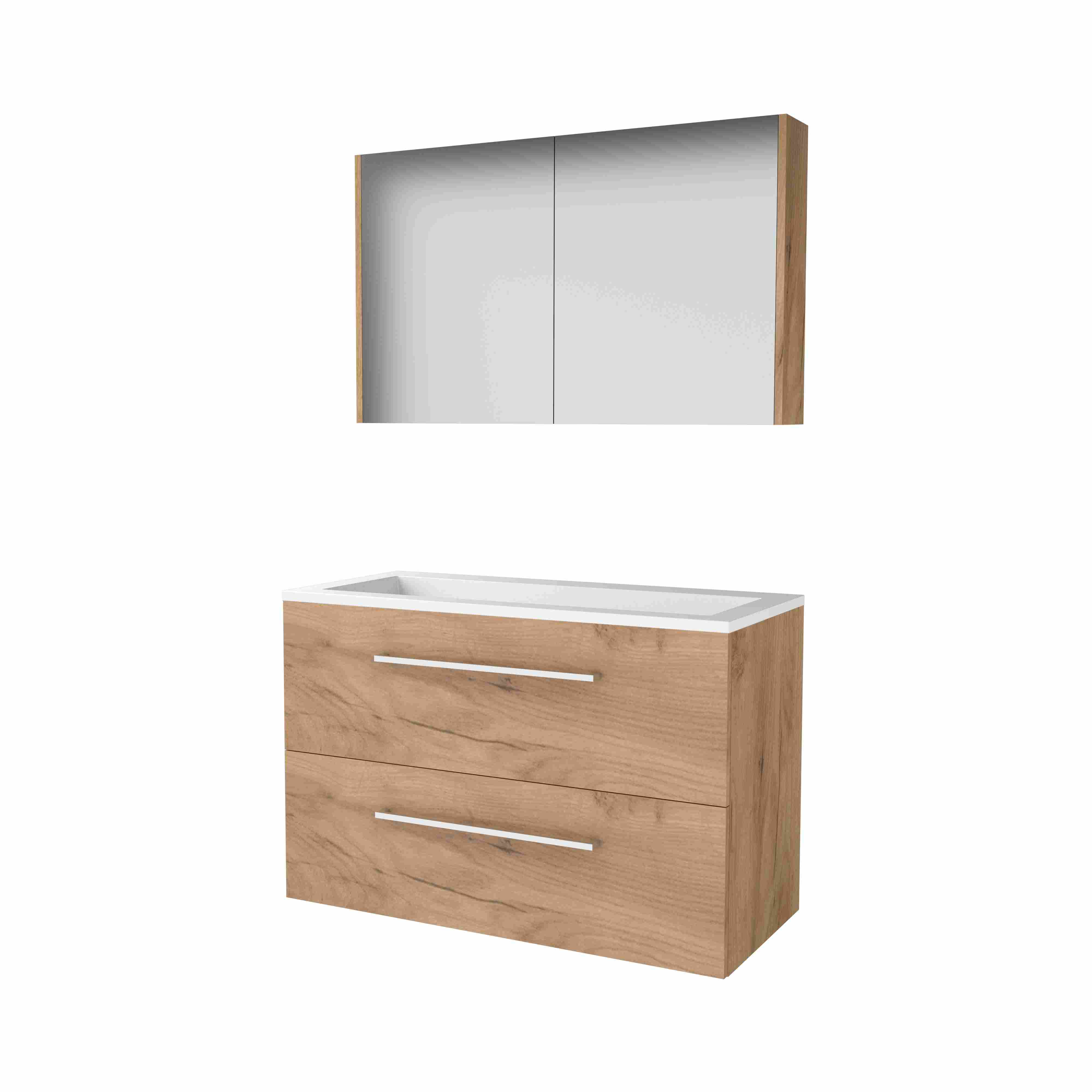 Basic Comfort 46 set 100x46cm met gr. 2 la Acryl wast. 0 krgt. incl. kast C46GR100A0WO Whisky Oak