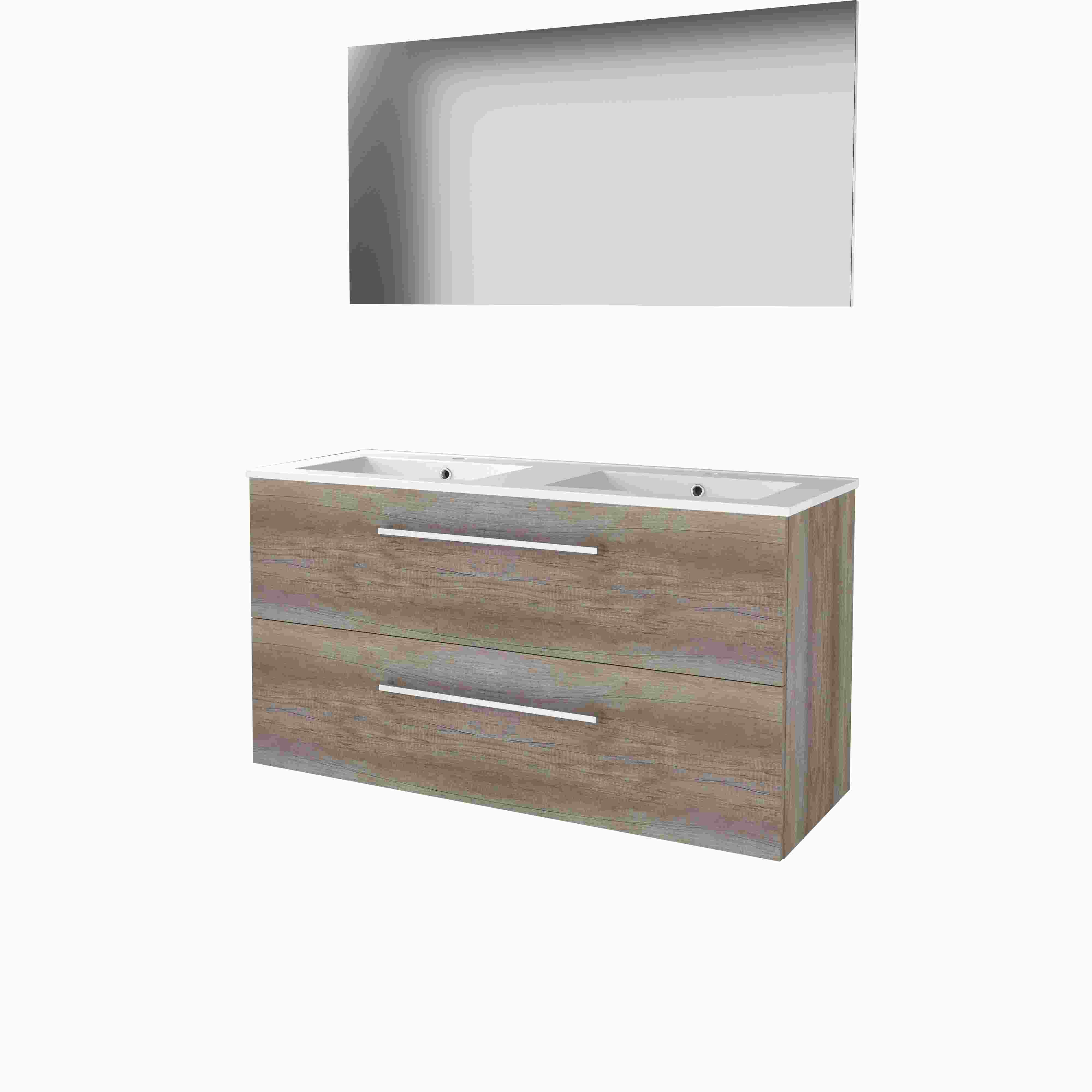 Basic Basic 46 onderk. m. gr. incl. 2 la + pors. wast. incl. 2 krgt. incl. spg. op plaat B1200xD460 Scotch Oak / 1810800