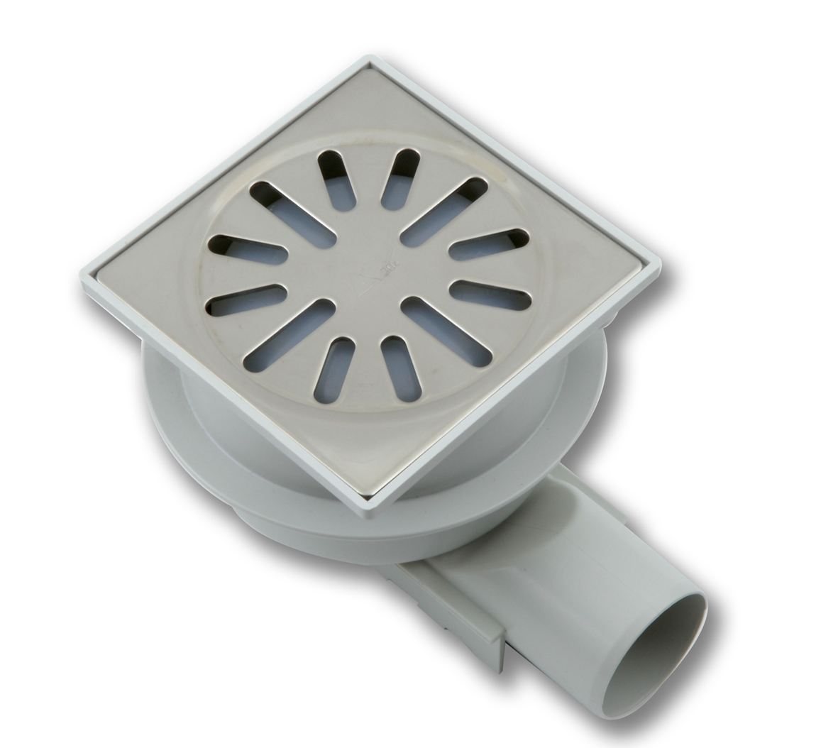 Aquaberg ABS put m/RVS rooster zij-uitlaat 4240 10x10cm