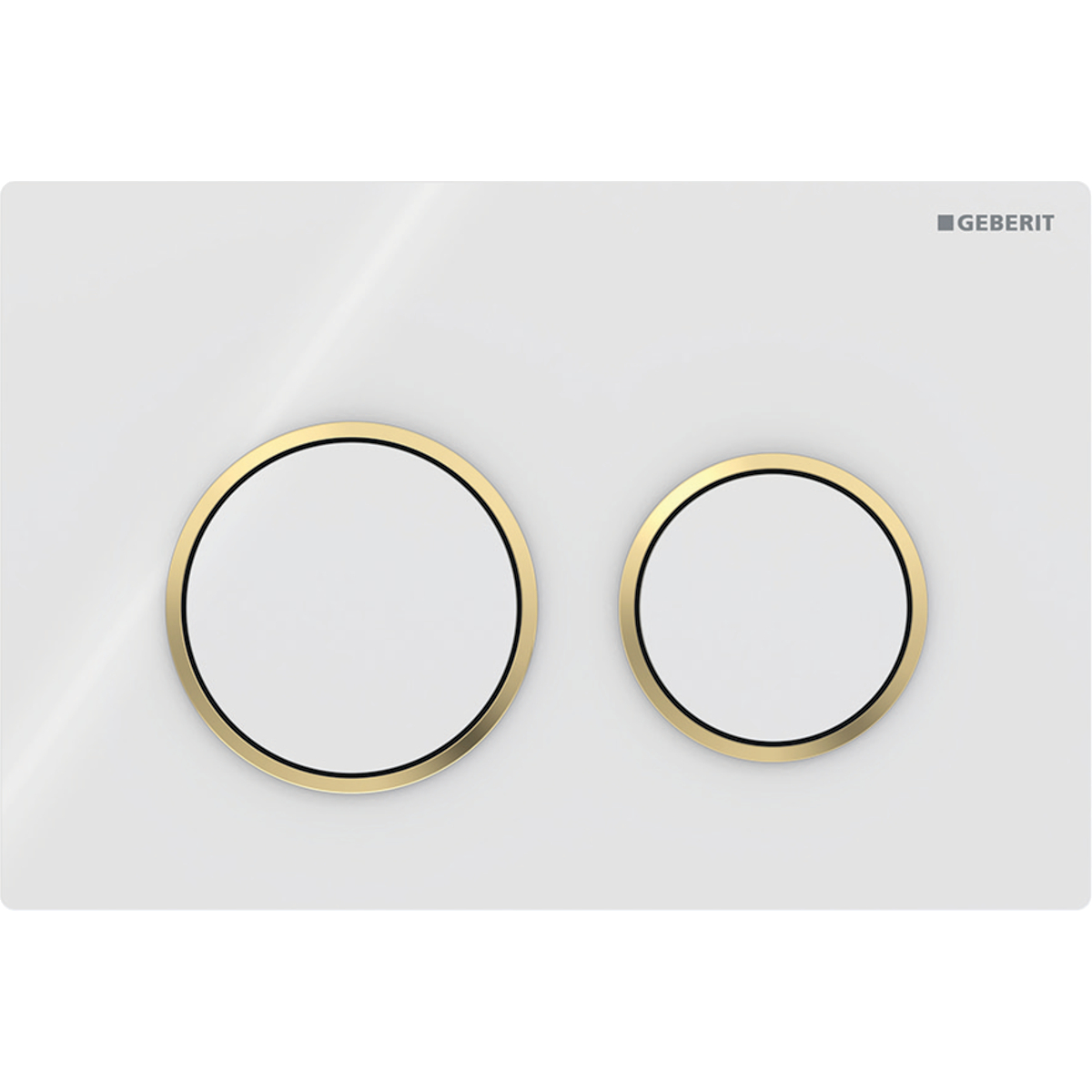 Geberit Omega20 bedieningsplaat 2- toets round wit - goud - wit 115.085.KK.1