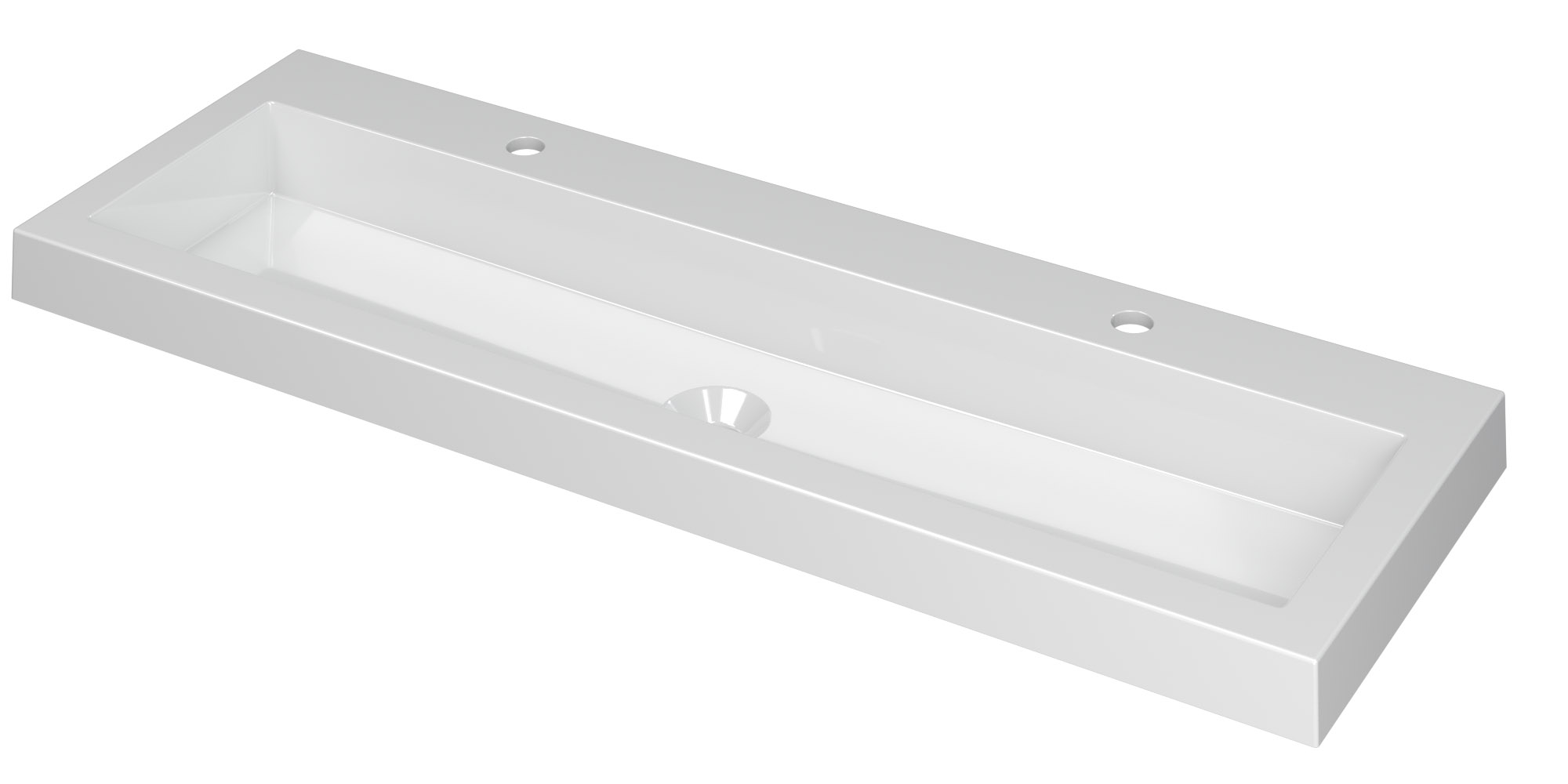 INK Dock wast. Polystone met 2 krgt. 3415032 Glans wit H60xB1200xD400