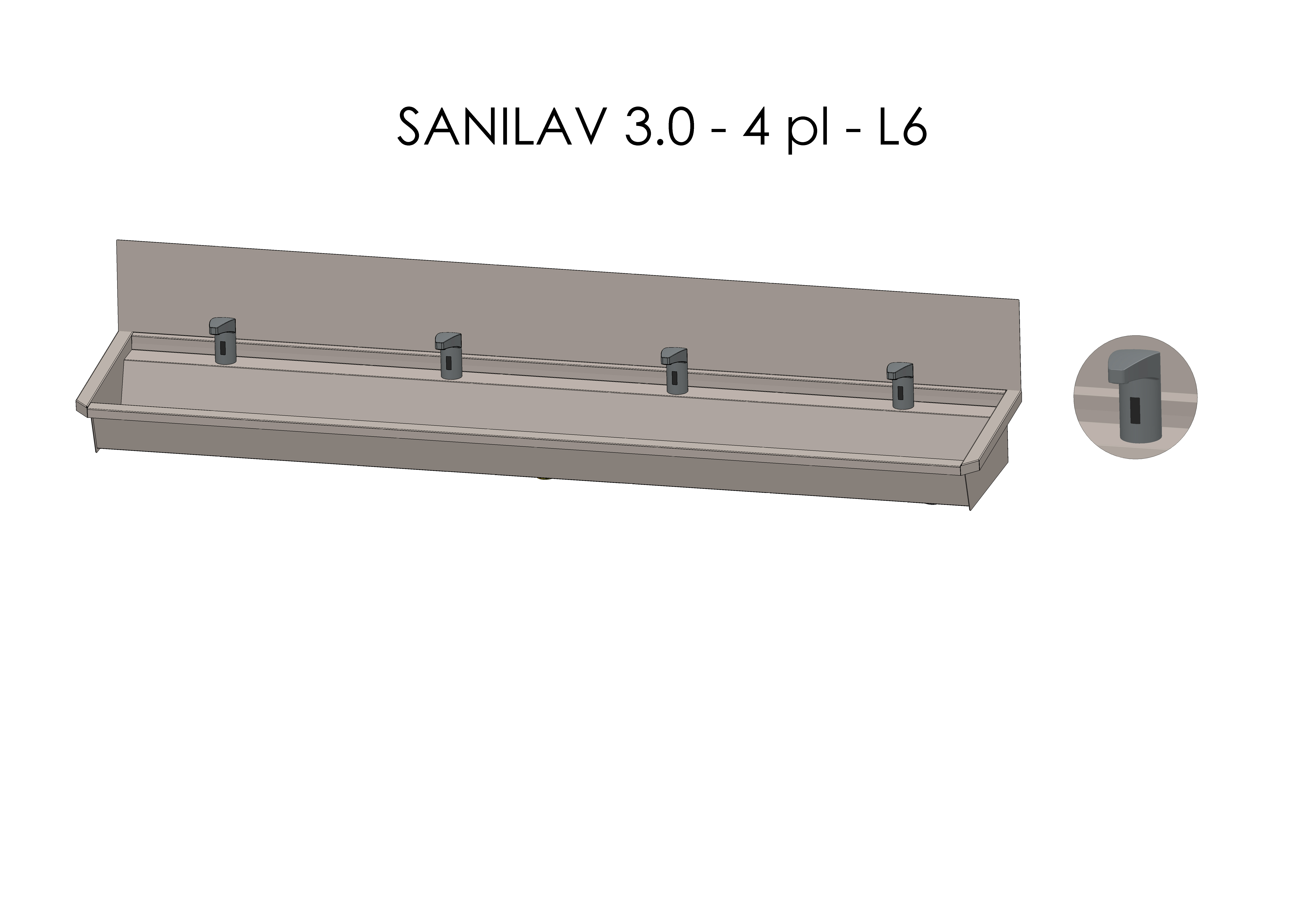 Intersan Sanilav muurwastrog rvs 4p 240 elektr. mengkr. SANILAV 3.0-4- L6