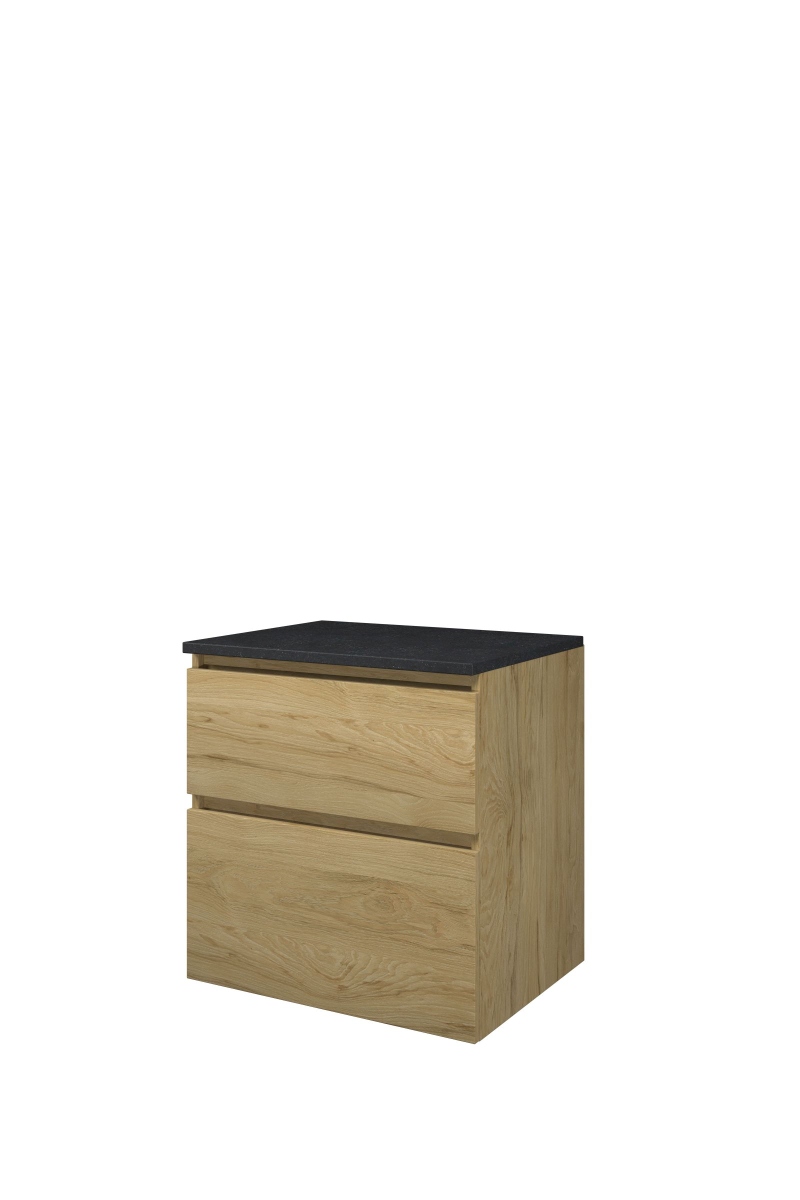 Proline Top afdekplaat hardsteen onderk. a-symm. H620xB600xD460 Ideal oak/Blue stone / 1817862