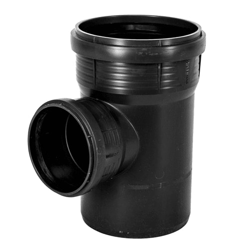 PP Master t-stuk 90x75 90gr mof/spie zwart 3496102667