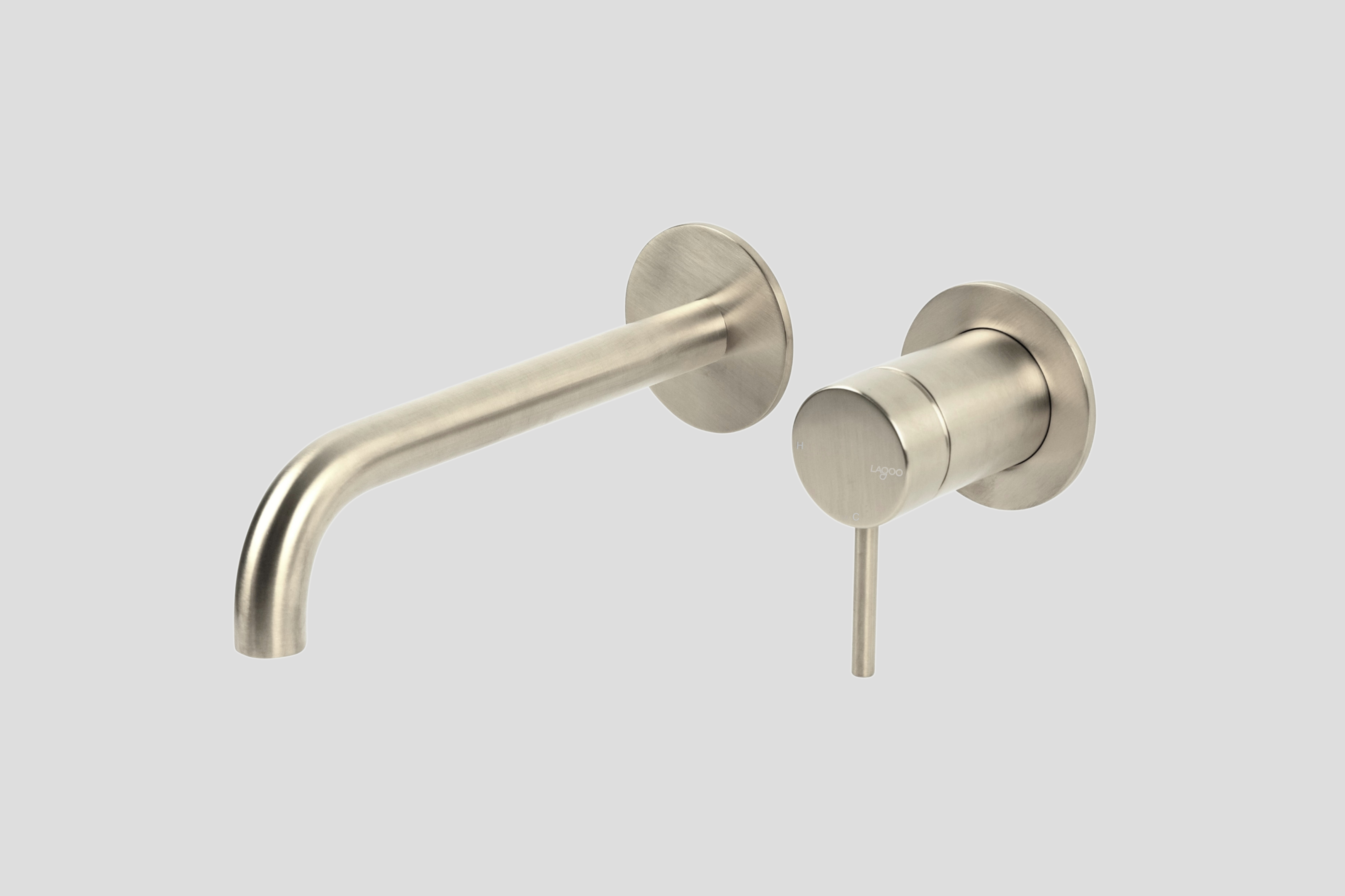 Lagoo Garda inbouw wastafelmengkraan afb.deel met uitloop links 19 cm G1200-19BN Brushed Nickel