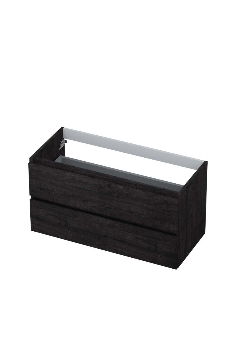 INK onderk. 2 laden greepl. met houten keerlijst 1257148 Houtskool eiken H520xB1000xD450