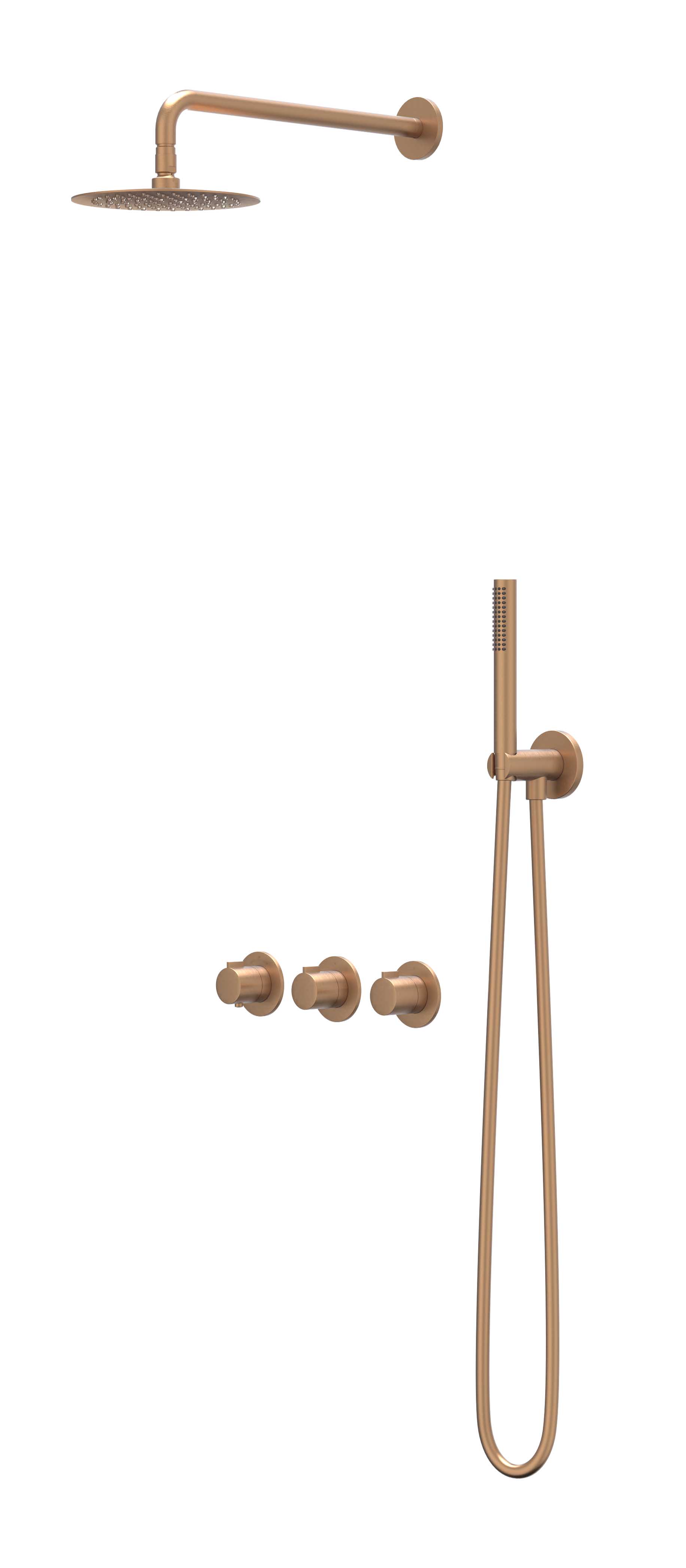 IVY Pact Inbouwset 2 stopkr.  w-arm 20cm sl glijst.  en satin sp. CSP4GKCAAB gebr. mat koper PVD