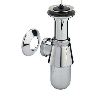 Viega chroom plugbekersifon m/rozet 1 1/4 zonder muurbuis (102555)