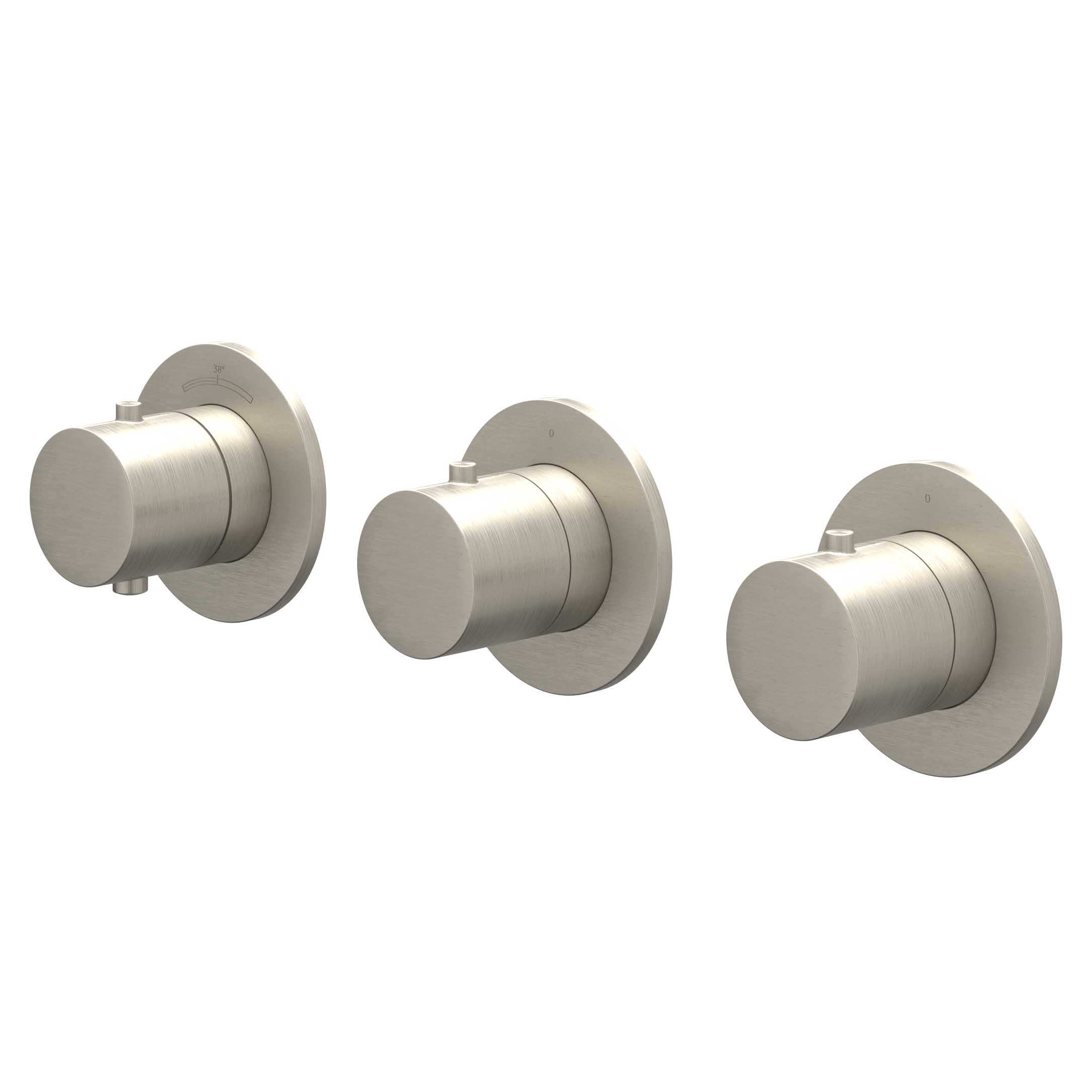 IVY Bond Afbouw inbouwtherm. m/2 stopkranen symmetry m/ronde rozetten 6202473 gebr. nickel PVD