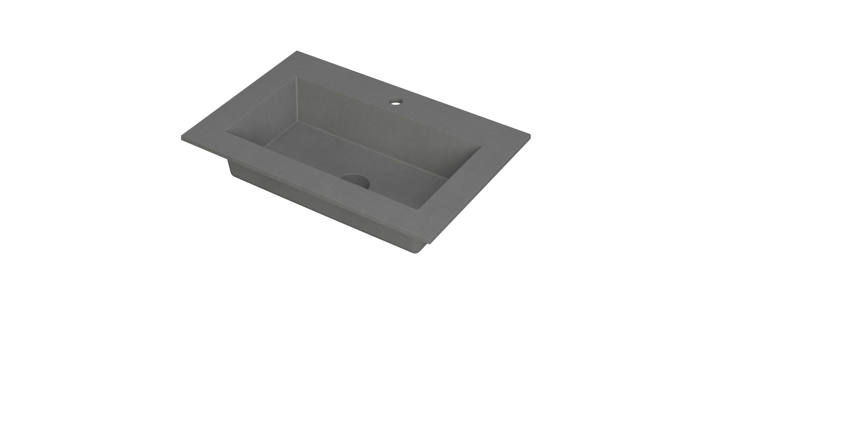 INK Kraft wastafel enkele bak 1 krgt 3417214 Quartz grijs H10xB700xD450