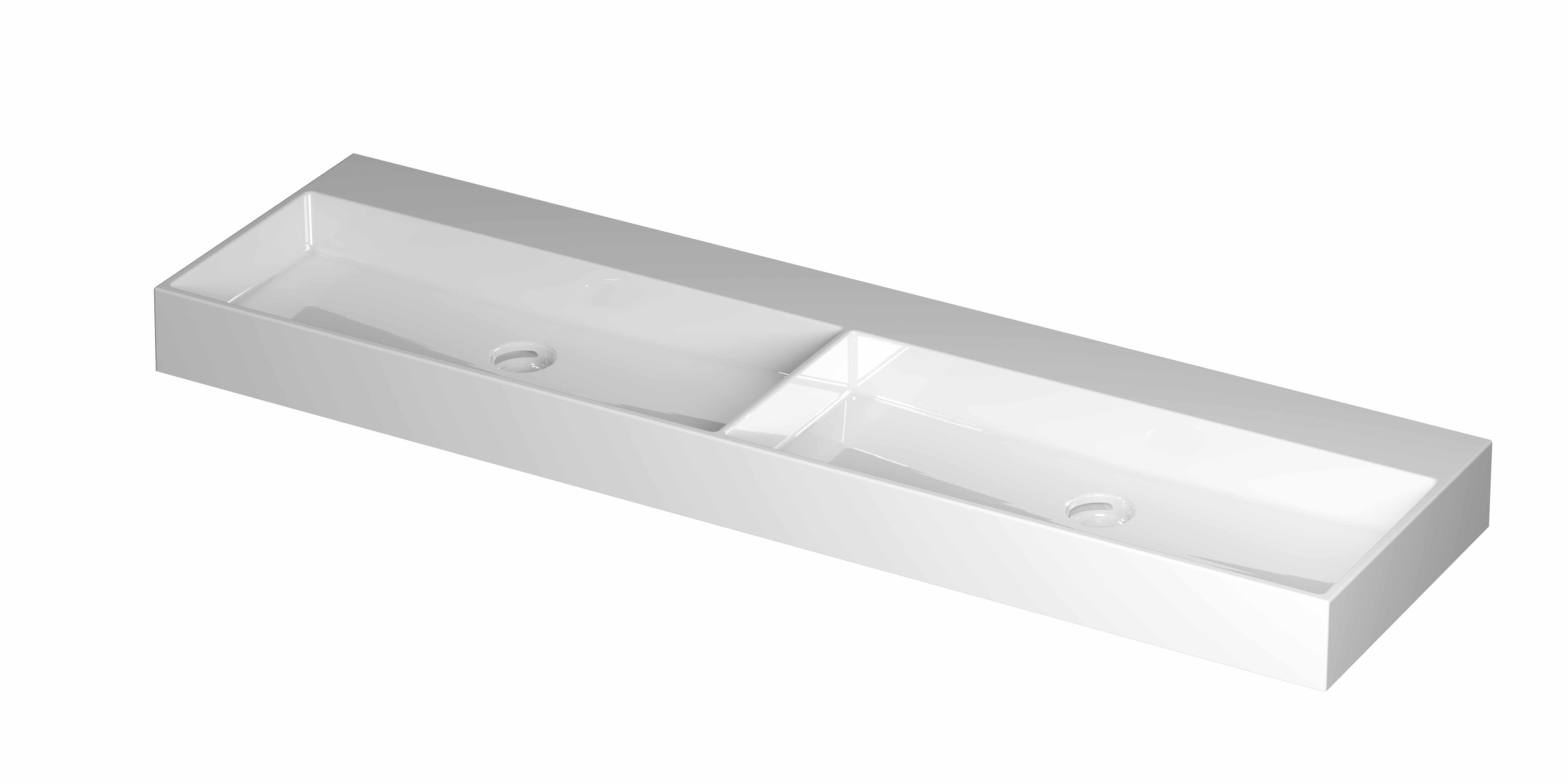 INK United wast. porselein dubbel z. krgt. incl. keram. click plug en verb. overl. syst. 0206481 Glans wit 1600x450x110