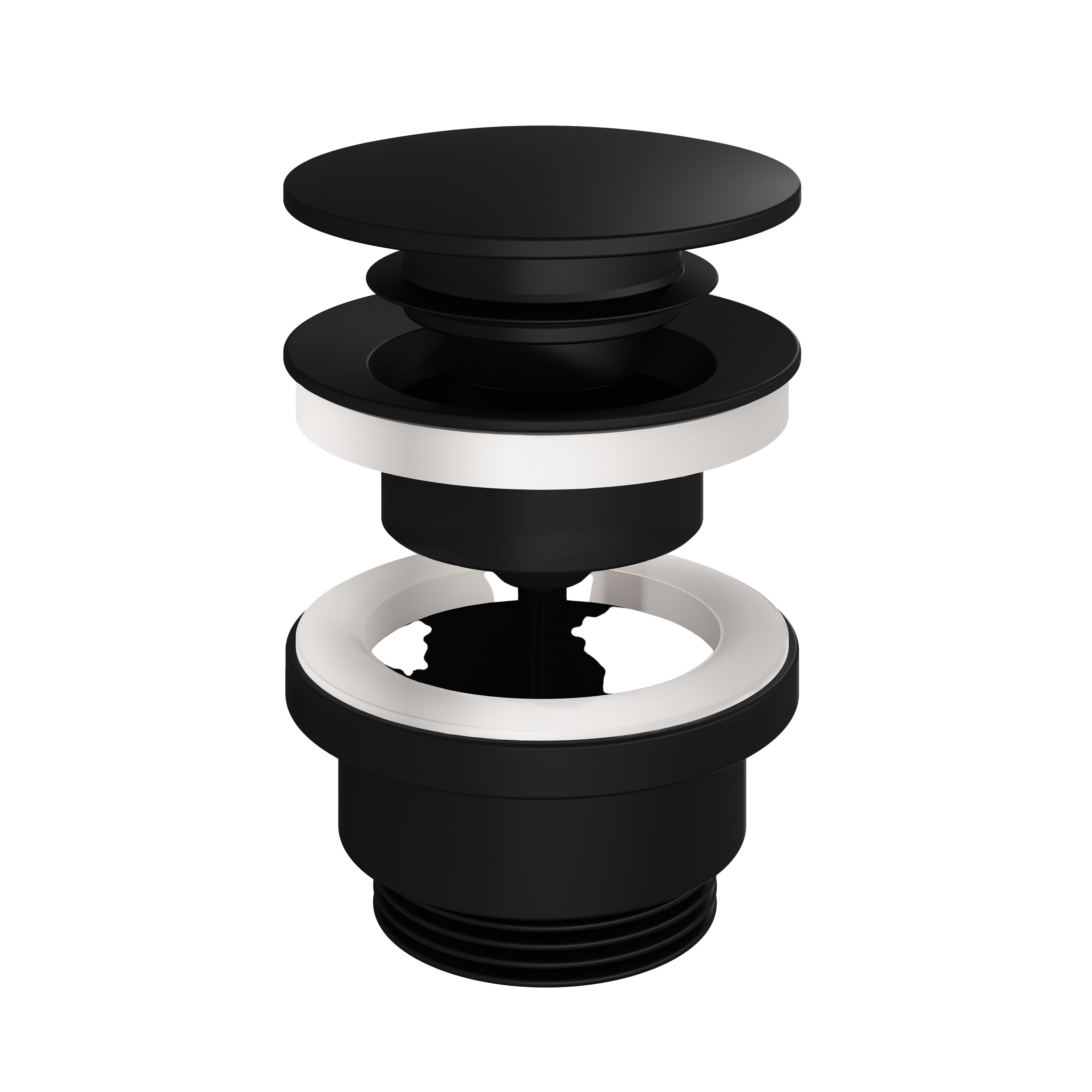 Hotbath Cobber clickplug m. schroef rond P710MBP Mat Zwart PVD