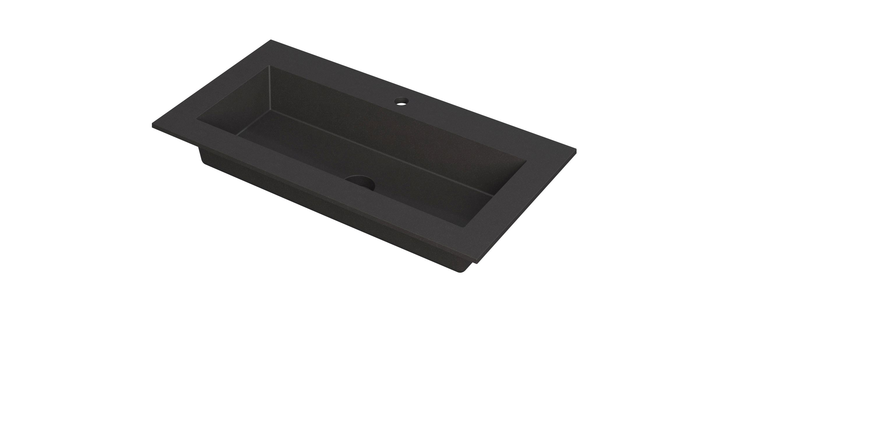 INK Kraft wastafel enkele bak 1 krgt 3417343 Quartz zwart H10xB900xD450