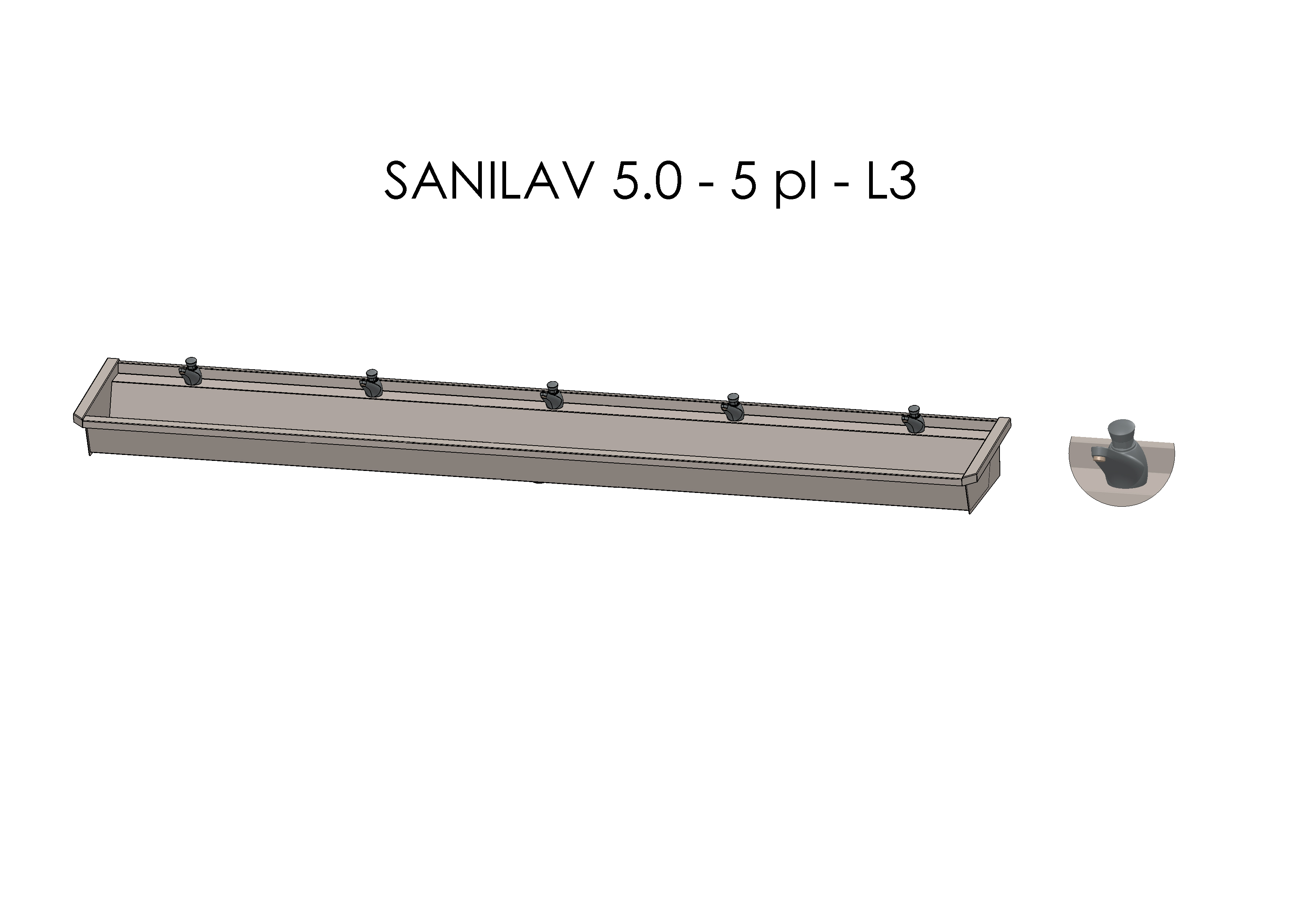 Intersan Sanilav muurwastrog rvs 5p 300 zelfs.krn SANILAV 5.0-5-L3