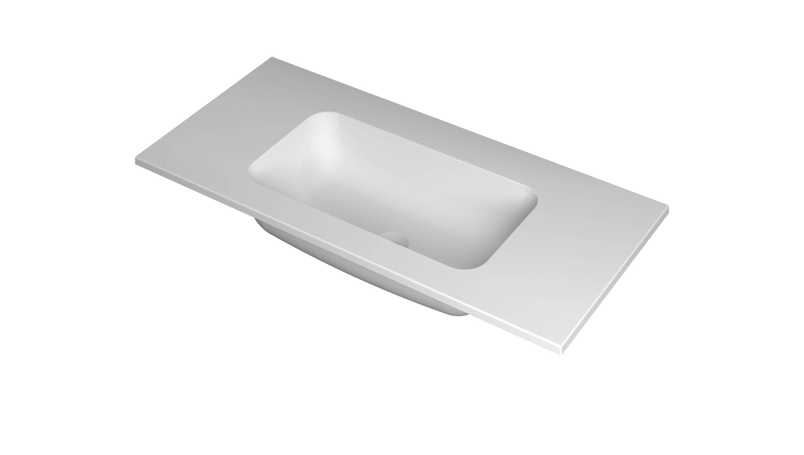 INK Faktor wast. polystone midden zonder krgt. H15xB1000xD450 Mat wit / 3407250