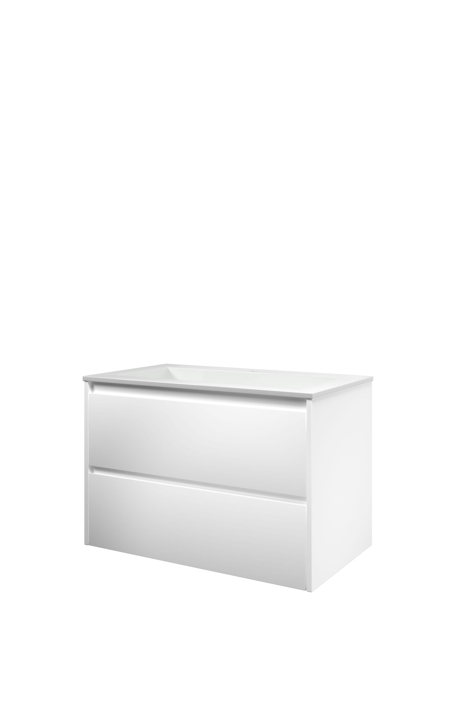 Proline set polystone Elegant wast. met 1 krgt. en onderk. sym. 1816155 Mat wit/Glans wit H540xB800xD460