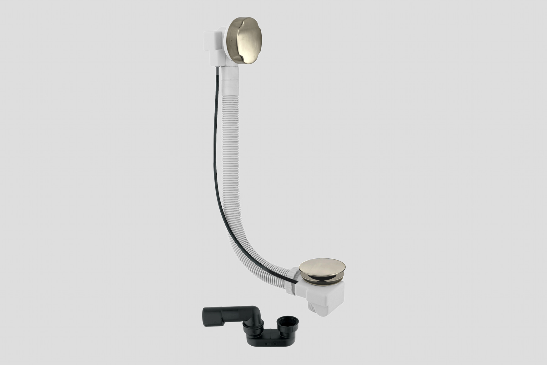 Lagoo Garda badoverloop met clickplug en sifon G6120BN Brushed Nickel