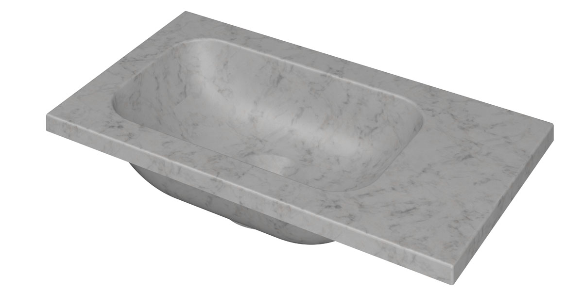 INK Enter Fontein natuursteen zonder krgt. universeel H16xB400xD220 Mat wit marmer / 3404355