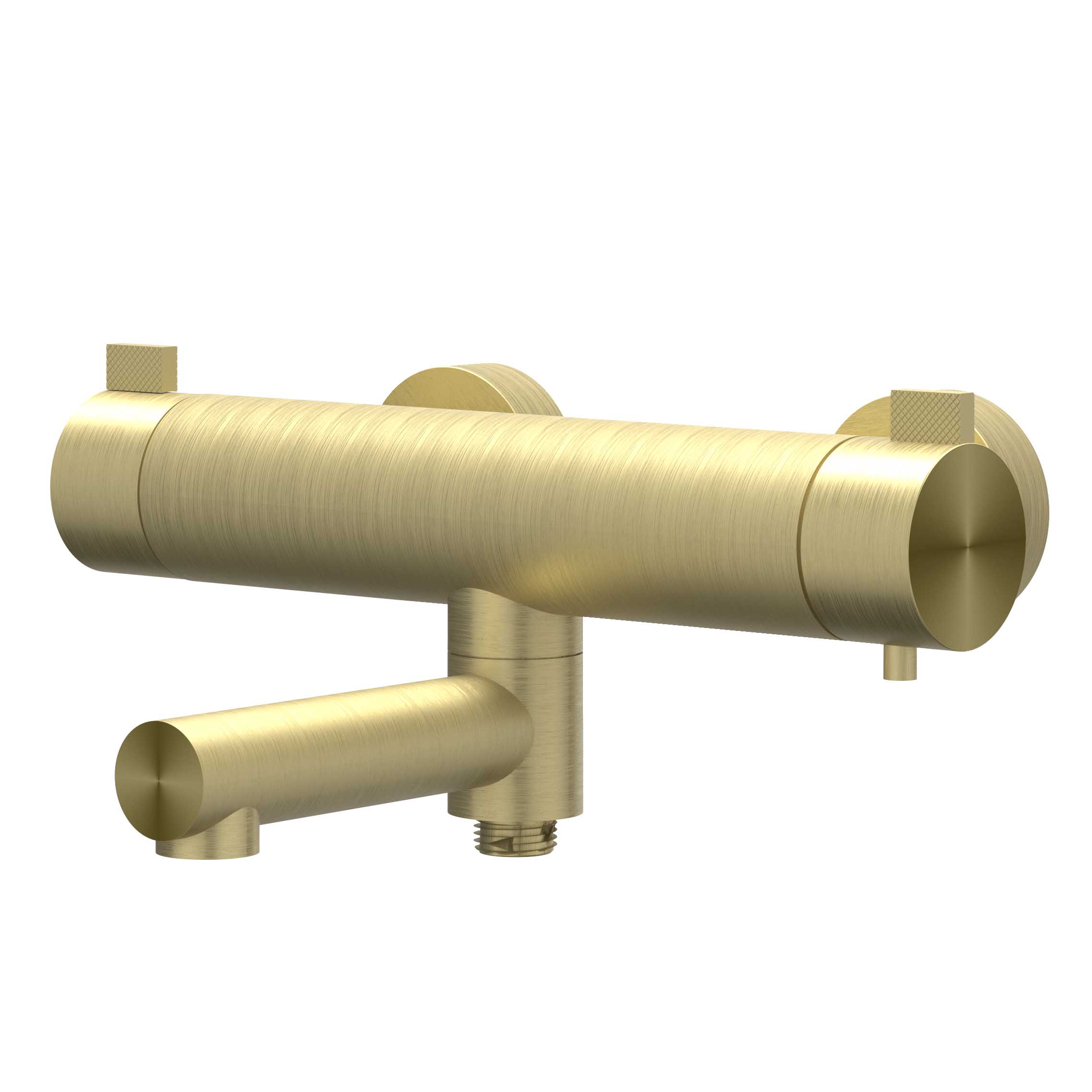 IVY Tribe Badtherm.kraan opbouw m/wegdraaibare baduitloop m/omstel 6301022 RVS316 gebr. mat goud PVD