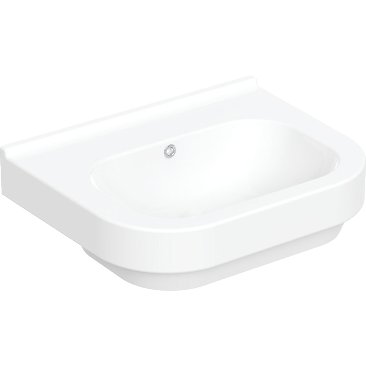 Geberit 300 Basic wastafel 60x47.5cm z.krgt. m.overl. S8300305001G Wit Tect