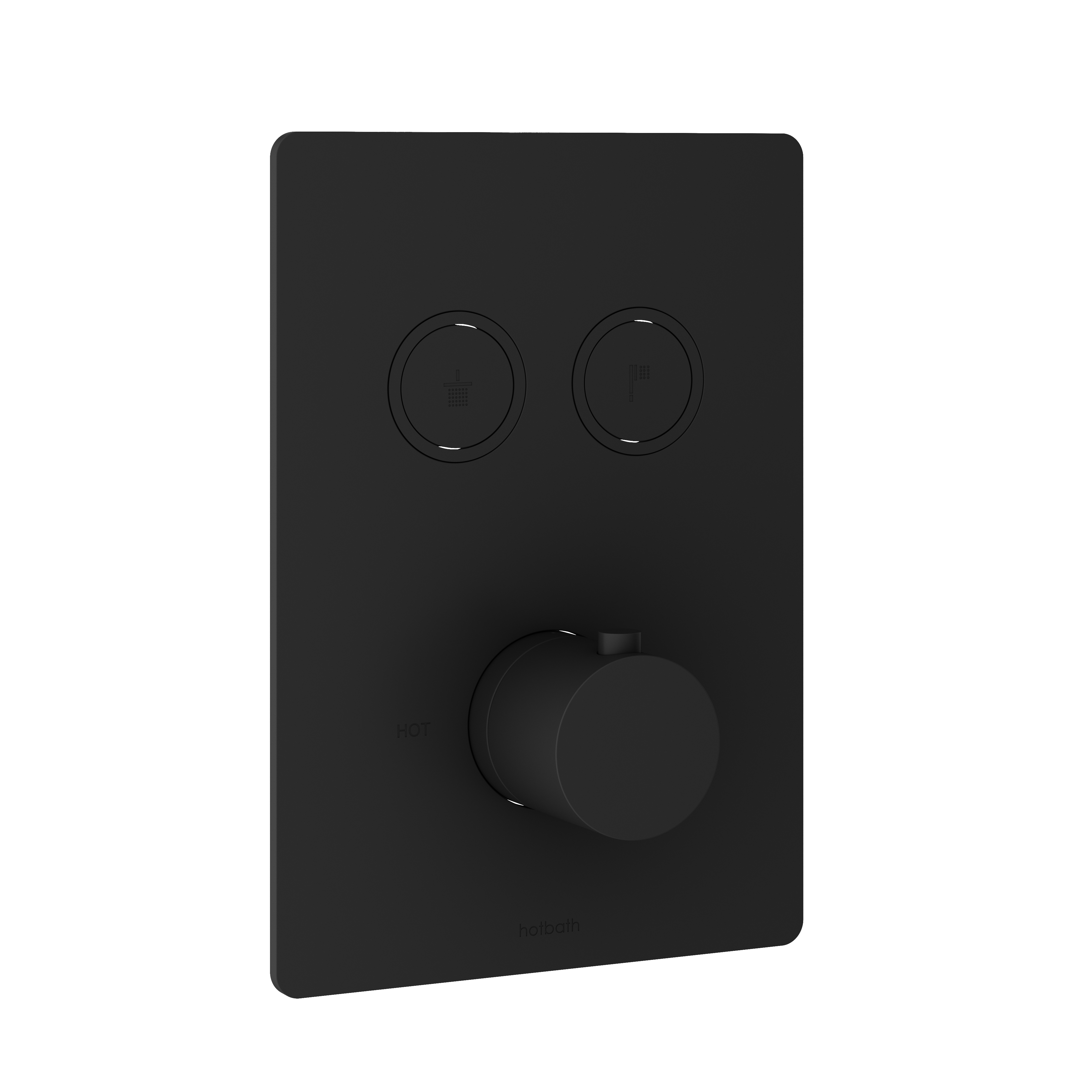 Hotbath Cobber afbouwdeel inbouwthermostaat met 2 push Buttons PB009QEXTMBP Geborsteld zwart PVD