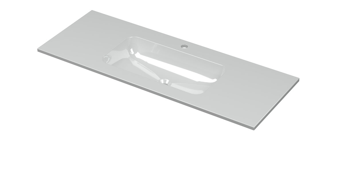 INK Aspekt wast. porselein midden m. 1 krgt. H15xB1200xD450 Glans wit / 207034