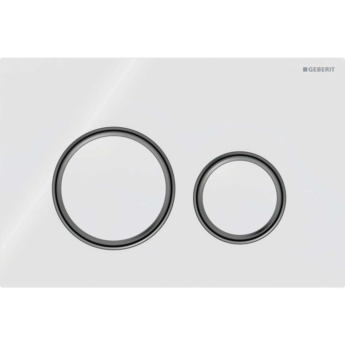 Geberit Sigma50 bedieningsplaat 2- toets round zwartchroom - wit 115.651.SI.1