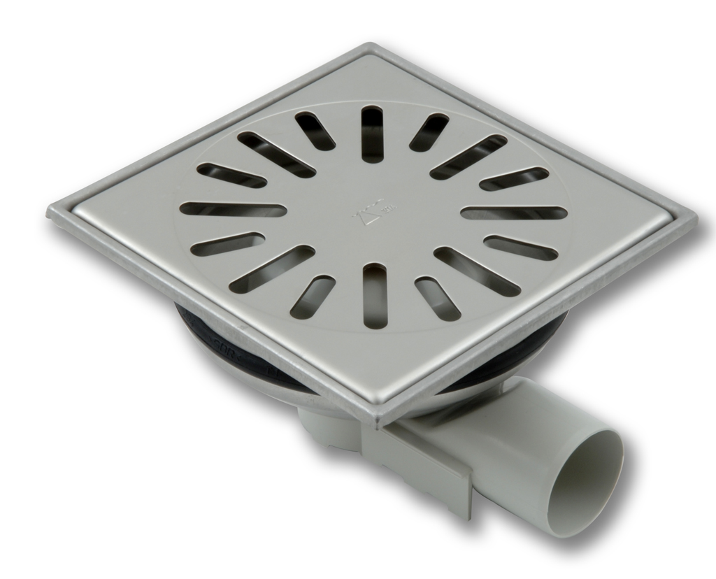 Aquaberg RVS put m/RVS rooster zij-uitlaat 4740 15x15cm