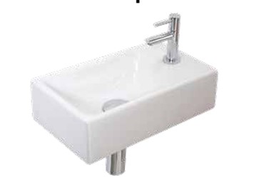 Proline pack porselein m. krgt. L fontein kraan sifon plug + bev. Glans wit/Brushed nickel / 1805103P