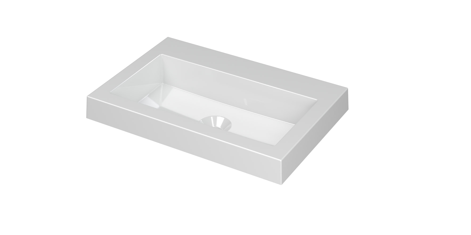 INK Dock wast. Polystone z. krgt. 3415000 Glans wit H60xB600xD400