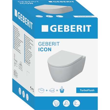 Geberit iCon Pack wand-wc diepspoel TurboFlush softclose Matwit 503.046.JT.1