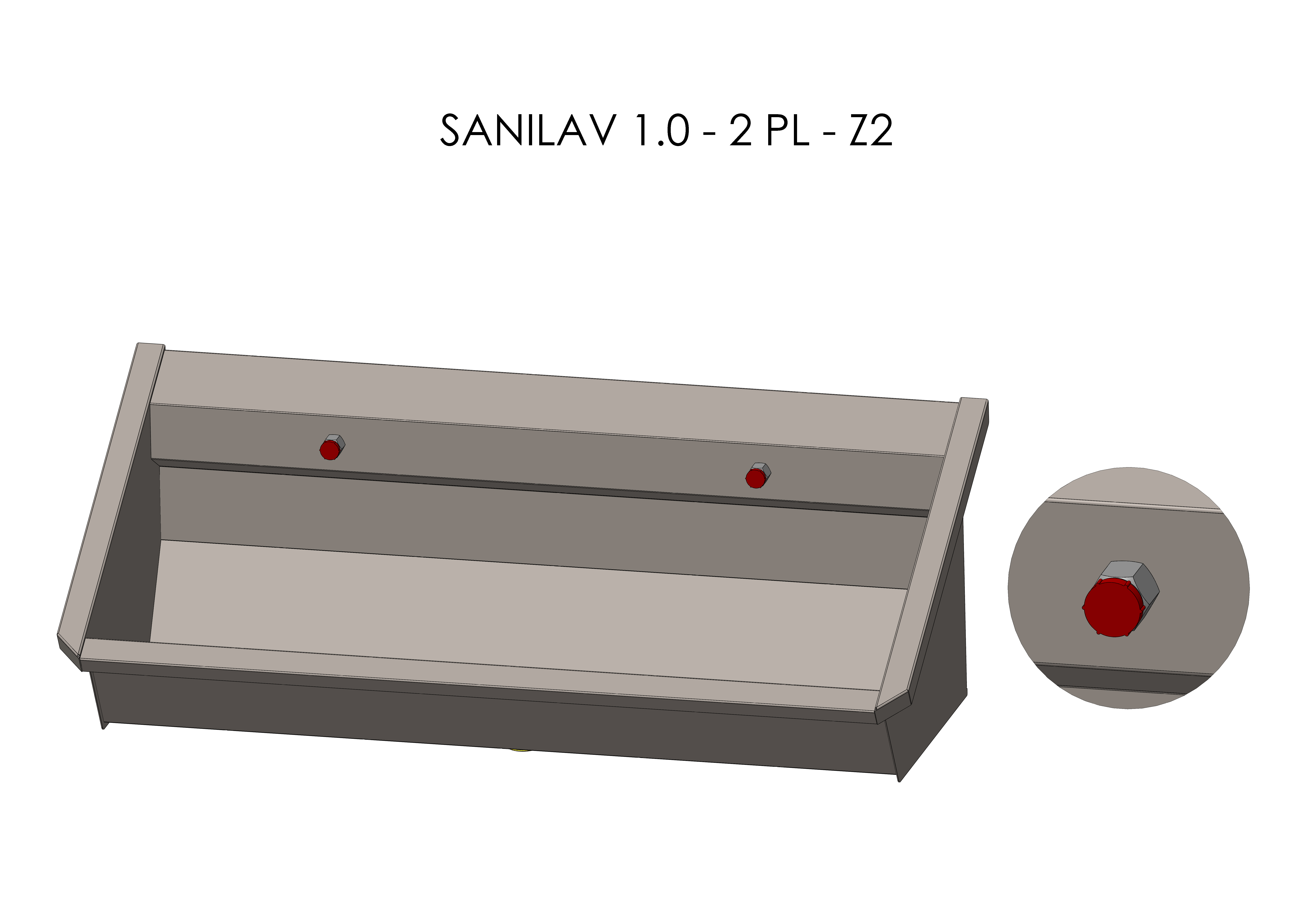 Intersan Sanilav muurwastrog rvs 2p 120 z/krn SANILAV 1.0-2-Z2