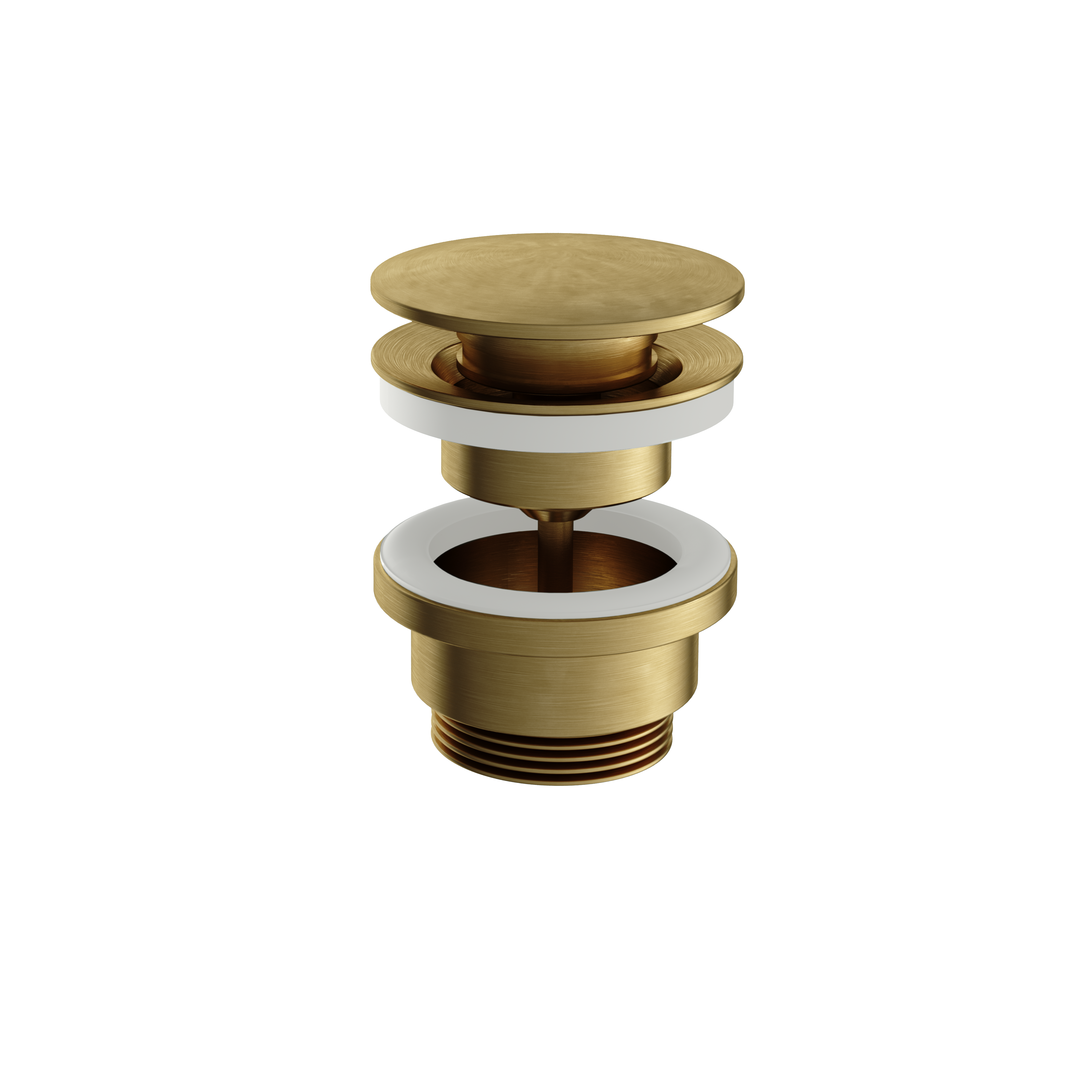 Hotbath Archie always open plug met schroef rond AR708BBP Geborsteld Messing PVD