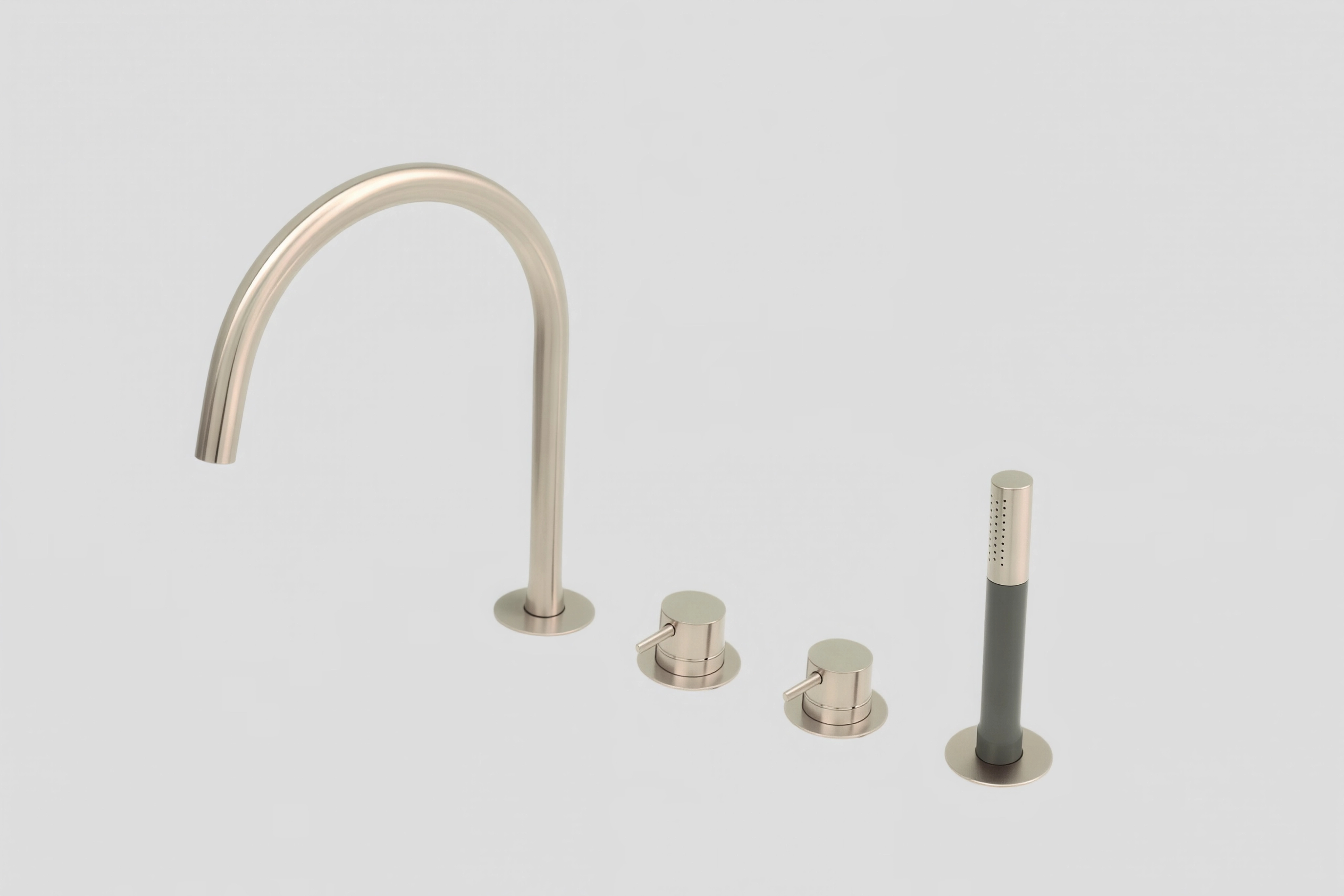 Lagoo Garda badrandcombinatie met mengkraan uitloop 2-weg omstel en handd. staaf G3210BN Brushed Nickel