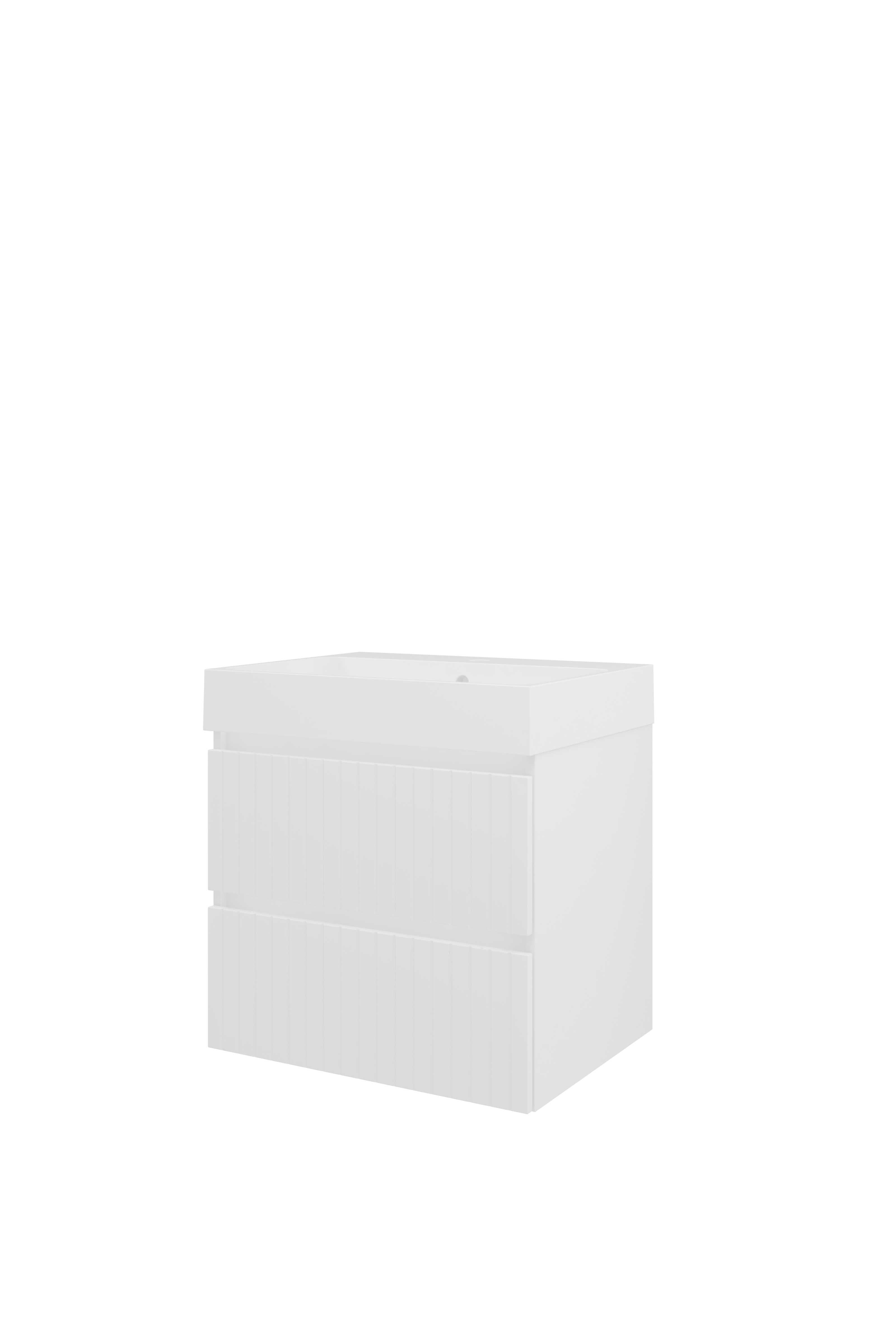 Proline Set polystone Loft wast. met 1 krgt. en onderkast sym. gefr. 1818655 Mat wit/Glans wit 600x460x620