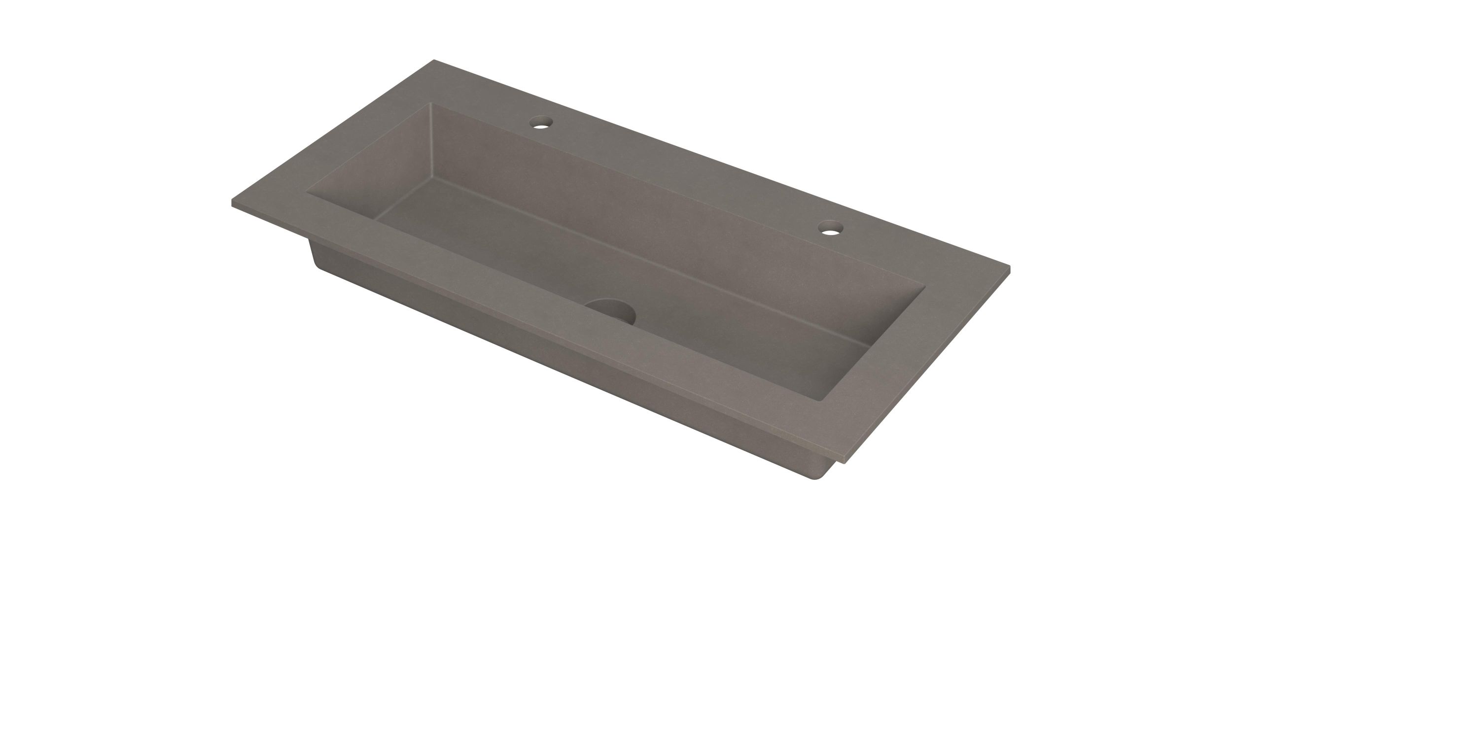INK Kraft wastafel enkele bak 2 krgtn 3417242 Quartz beton H10xB1000xD450