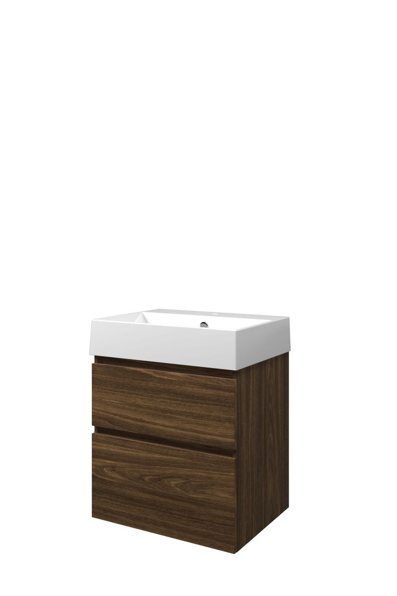 Proline set porselein Loft wast. met 1 krgt. en onderk. a-sym. 1815513 Cabana oak/Glans wit H700xB600xD460