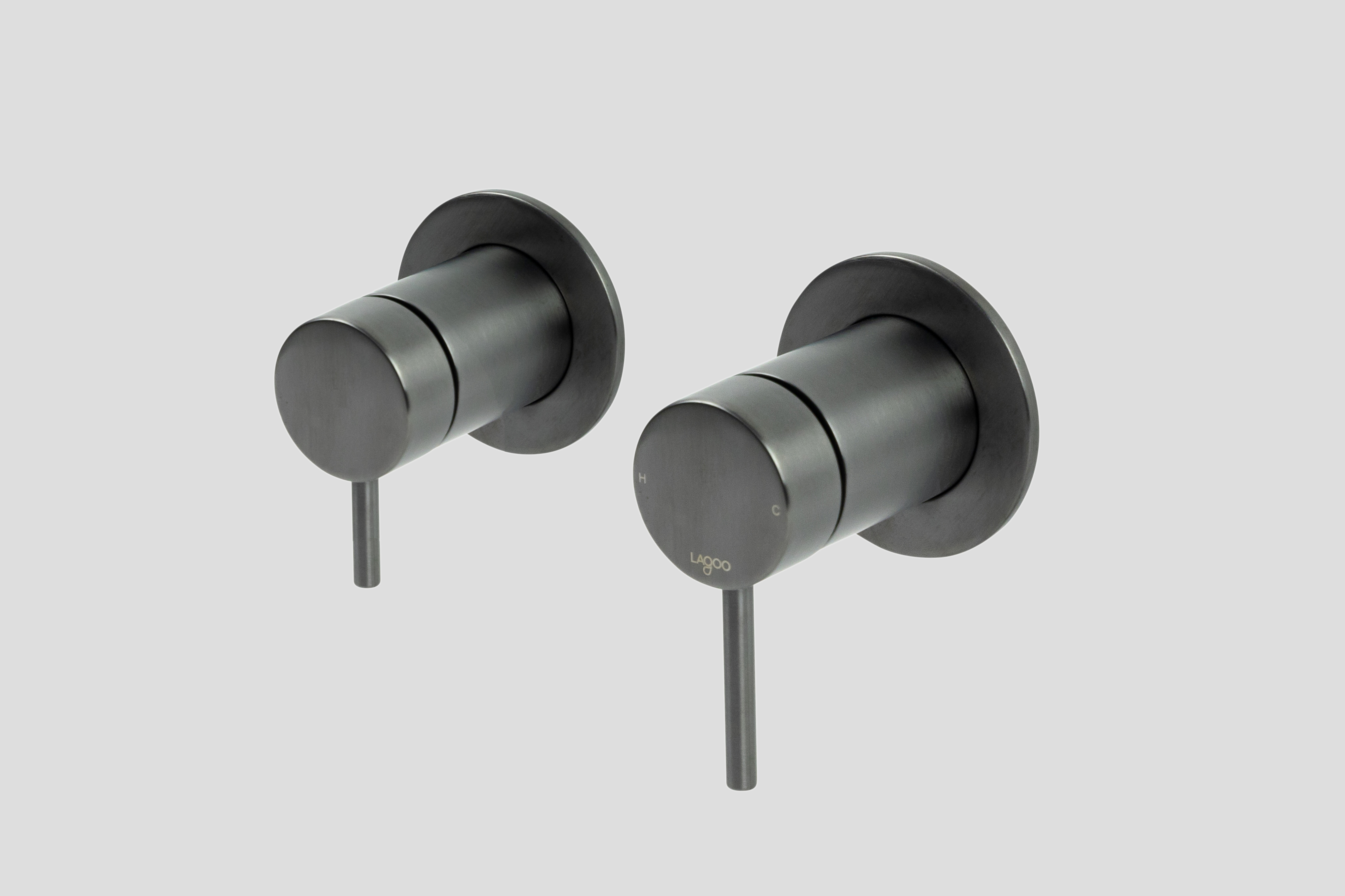 Lagoo Garda inbouw douche-/badmengkraan afb.deel met 2-weg omstel G2230GM Brushed Gun Metal PVD