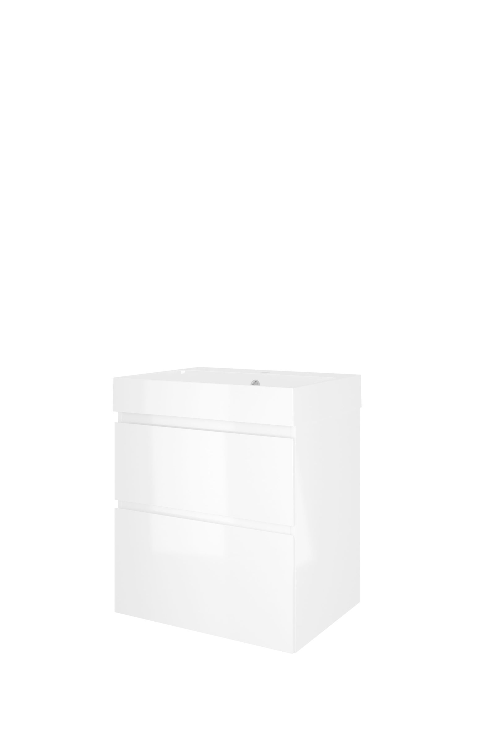 Proline set polystone Loft wast. met 1 krgt. en onderk. a-sym. 1817014 Glans wit/Glans wit H700xB600xD460