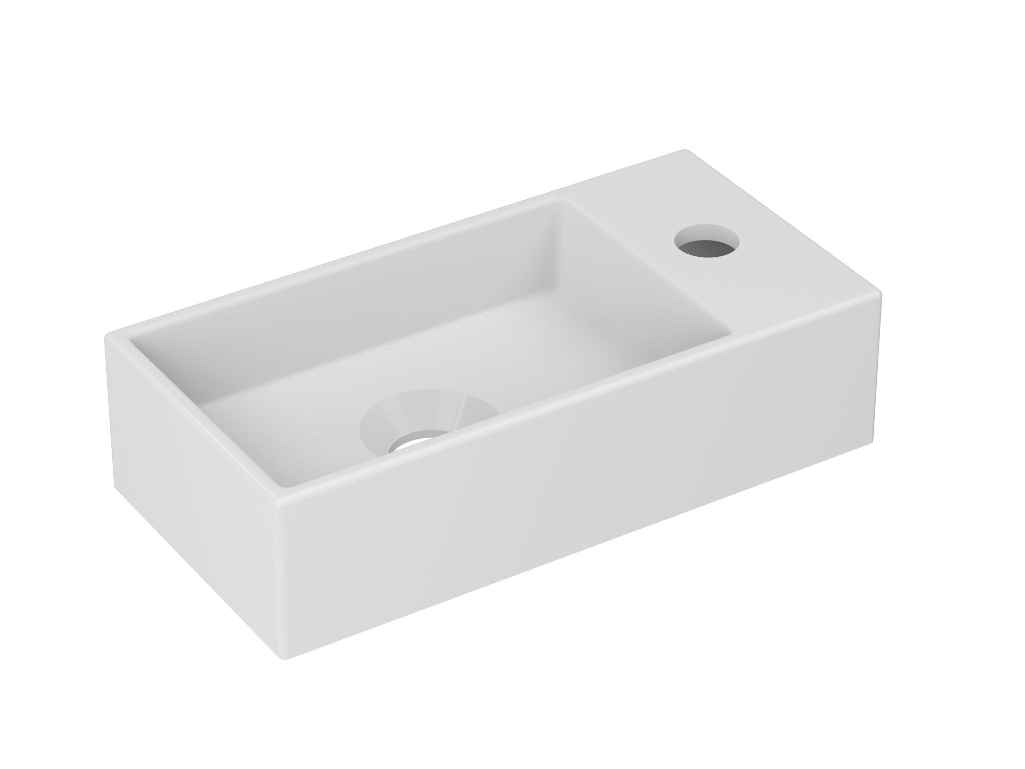 INK Versus Fontein porselein rechts met krgt. 3404261 Mat wit H90xB360xD180