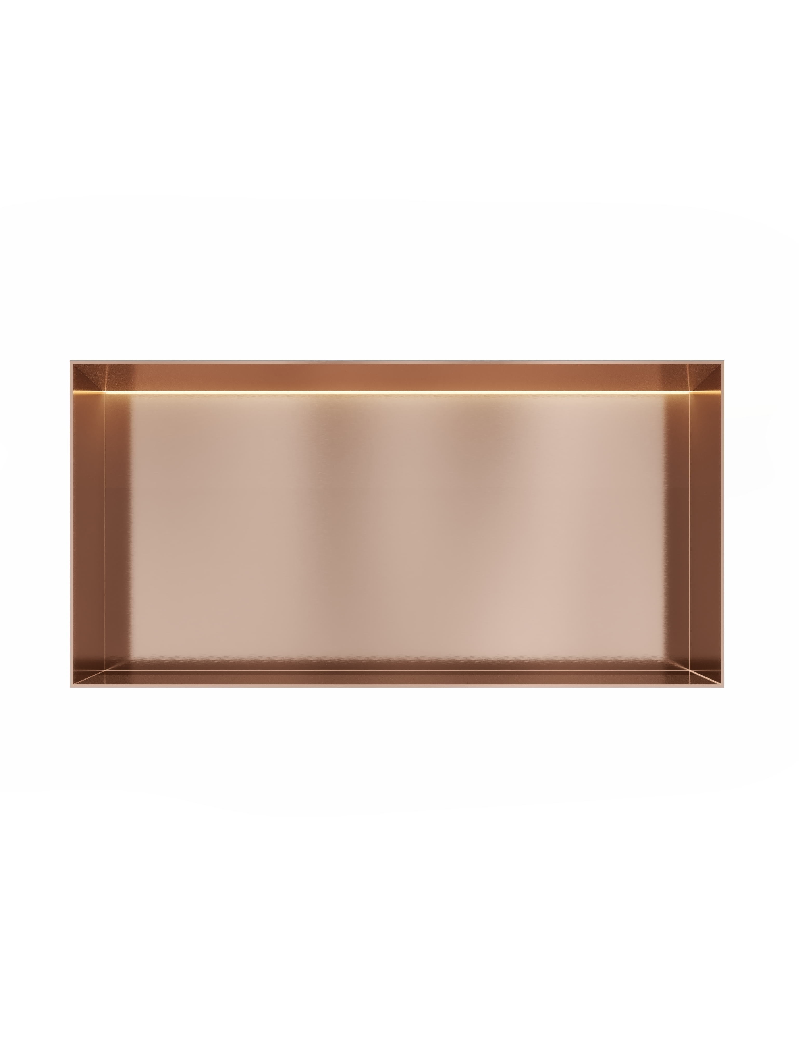 Hotbath More inbouwbox of inbouwnis 30x60x10cm frameless + LED BOX060FLBCP Geborsteld koper PVD