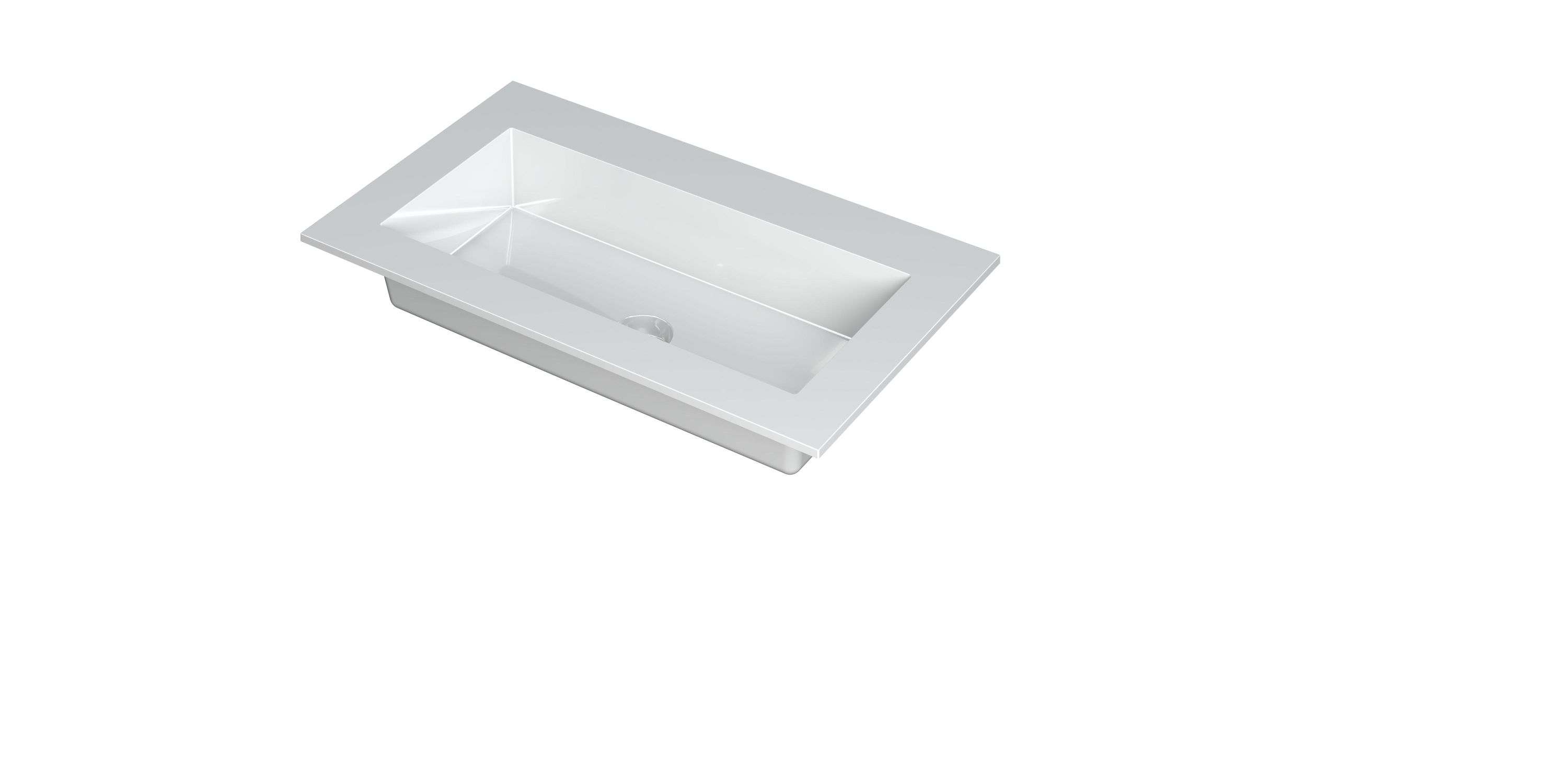 INK Kraft wastafel enkele bak z. krgt 3417310 Glans wit H10xB800xD450