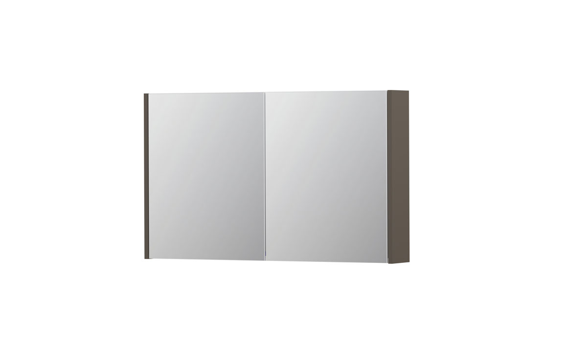 INK SPK1 spiegelkast m. 2 dubbelzijdige spiegeldeuren en stop/schak. 1110654 mat taupe H600xB1000xD140