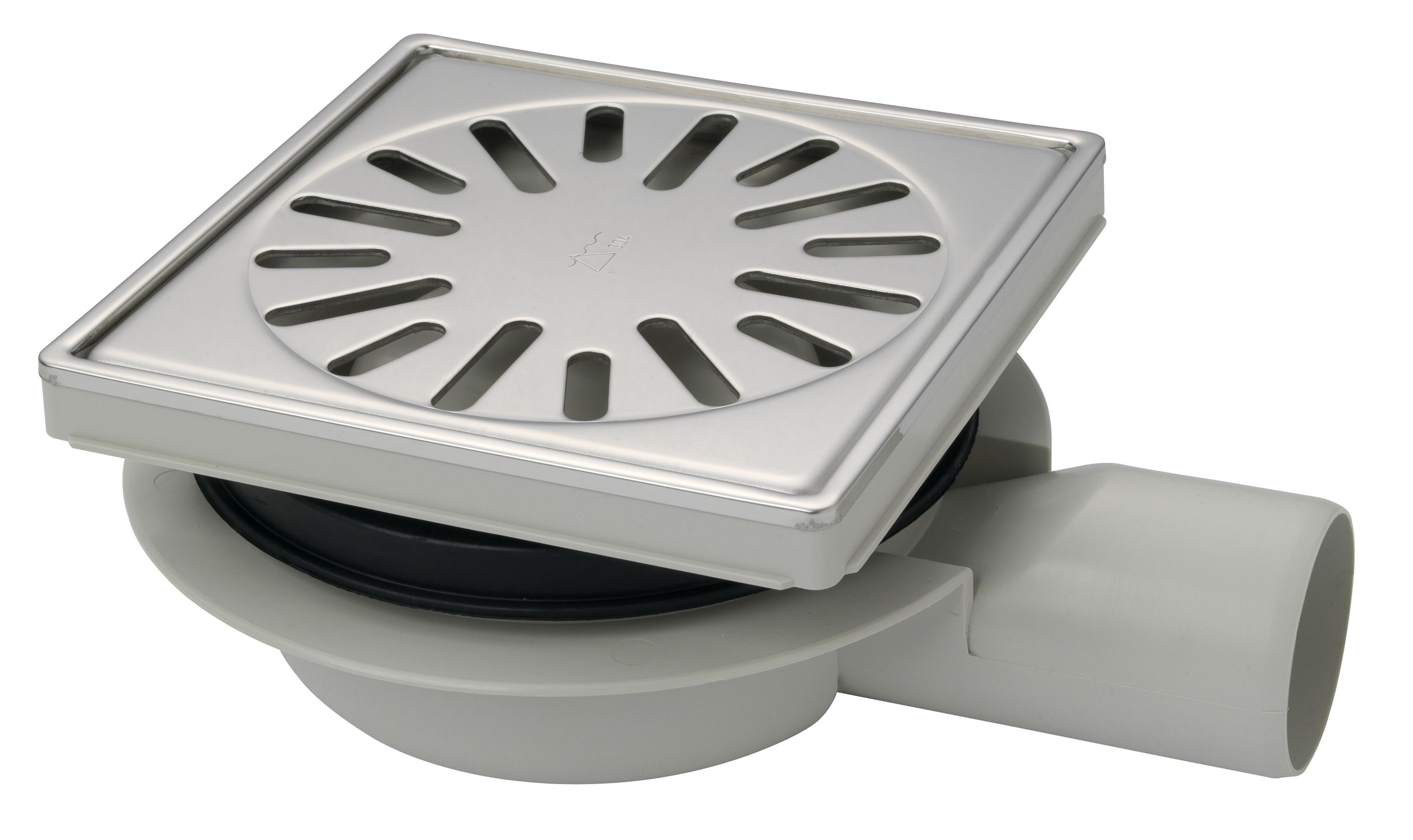 Aquaberg ABS put m/RVS rooster zij-uitlaat verstelbaar vert-hor 4016R 15x15cm