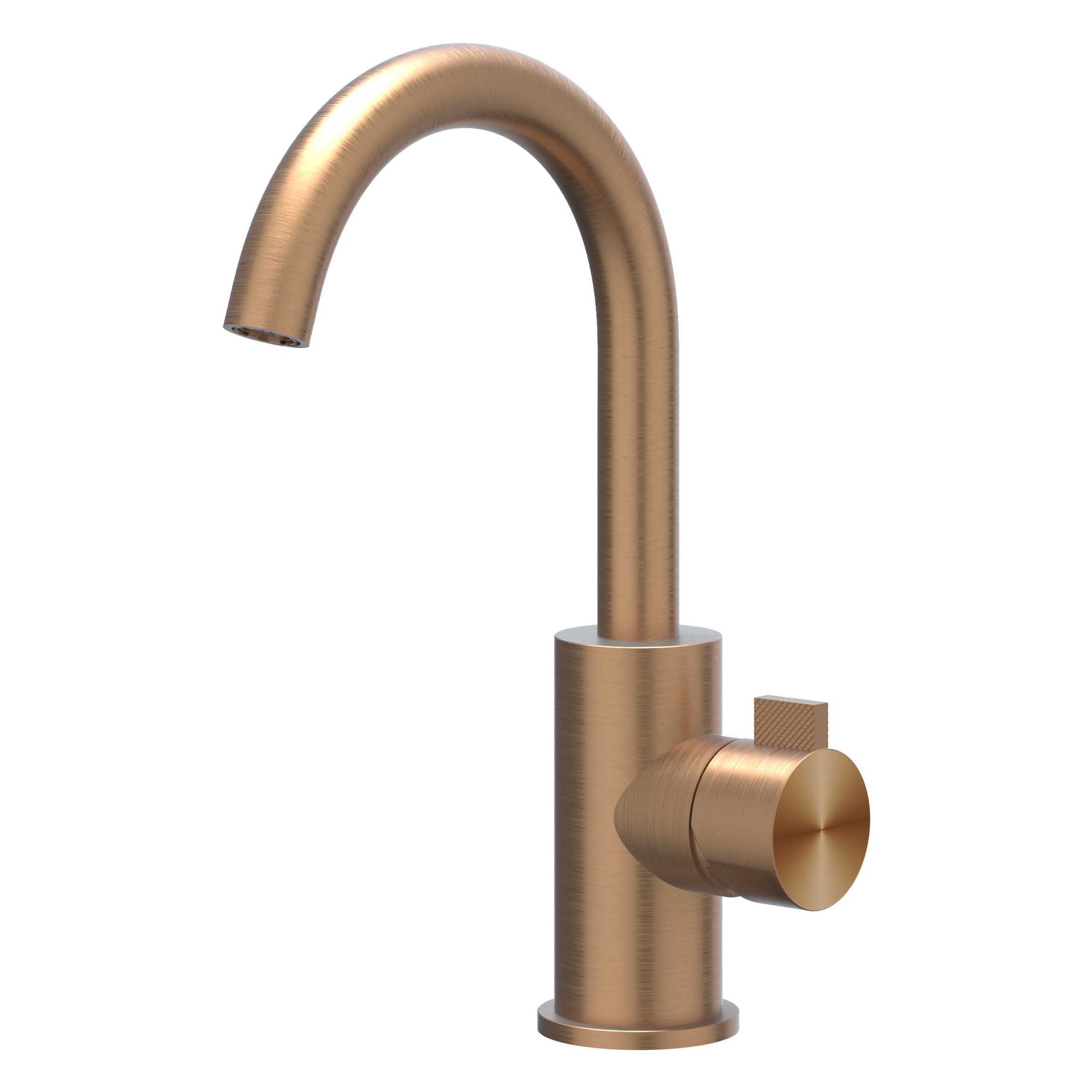 IVY Tribe Wastafelmengkraan opbouw met draaibare uitloop coldstart 6100273 RVS316 gebr. mat koper PVD