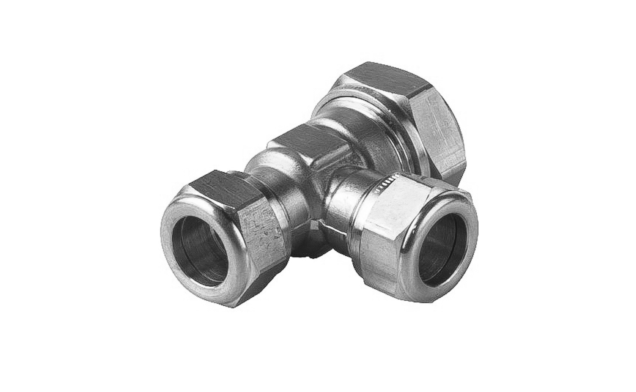 VSH T stuk knel 22x22x15 chroom 0875677