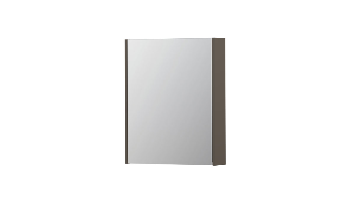 INK spiegelkast met 1 dubbelz. spiegeldeur en stopc./schak. 1105104 Mat taupe H730xB600xD140